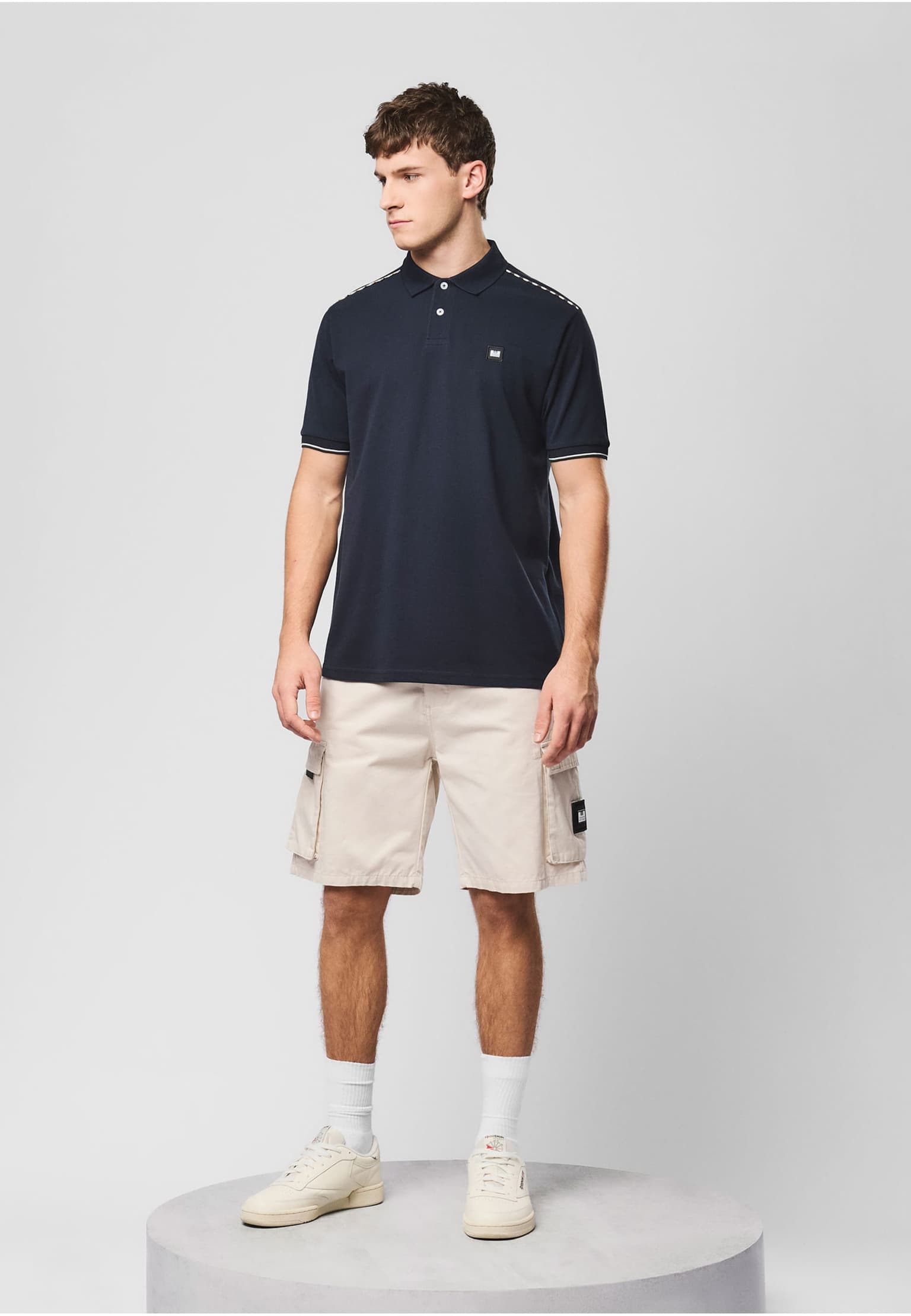 Weekend Offender SAKAI POLO WITH MID HOUSE CHECK PIPING – Bild 4