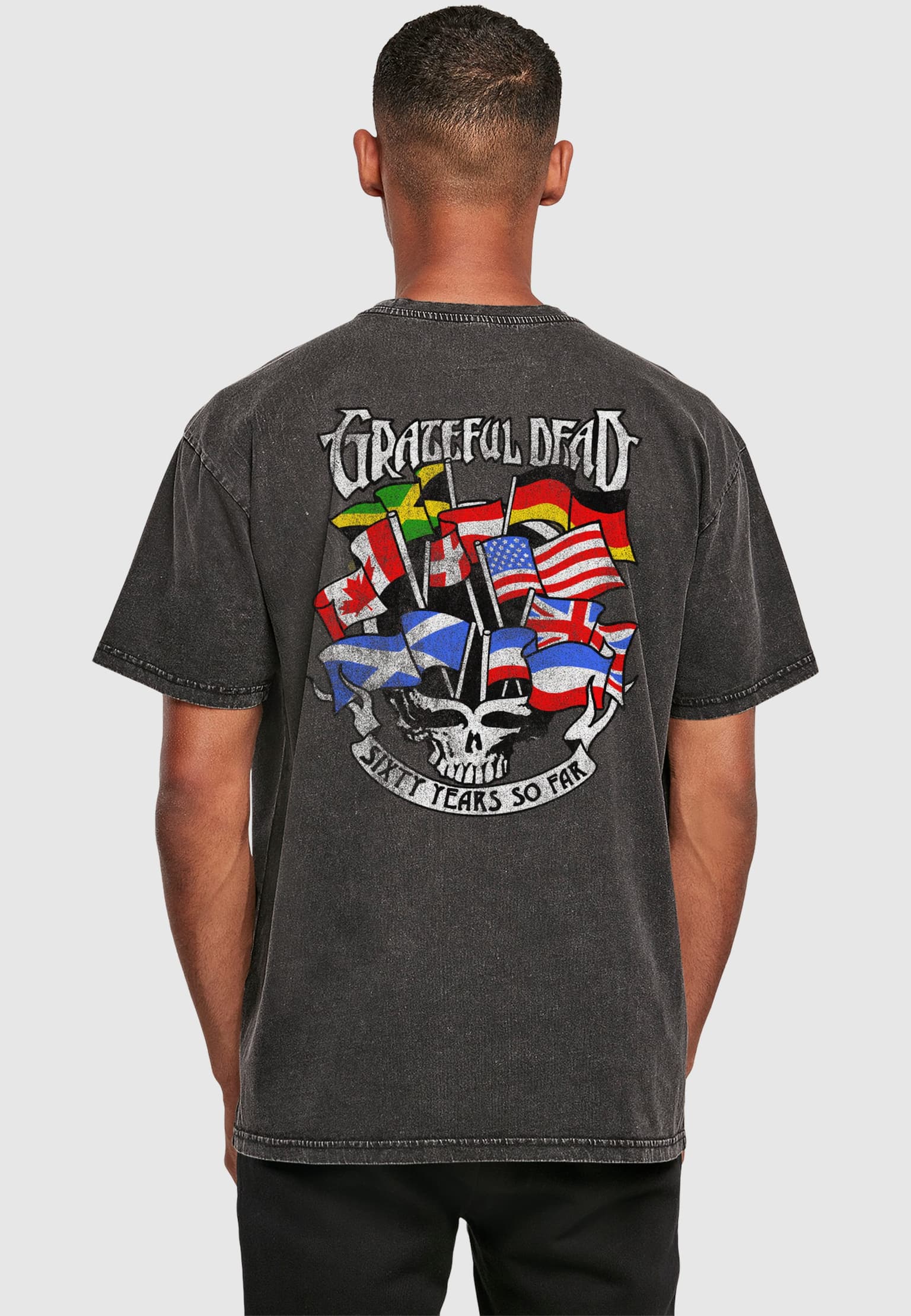 Merchcode Grateful Dead Sixty Years so far Acid Wash Oversize Tee – Bild 2