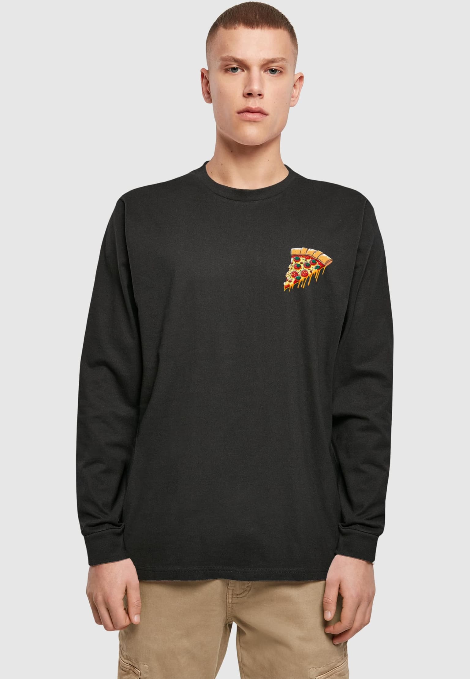 Merchcode Pizza Comic Longsleeve With Cuffrib