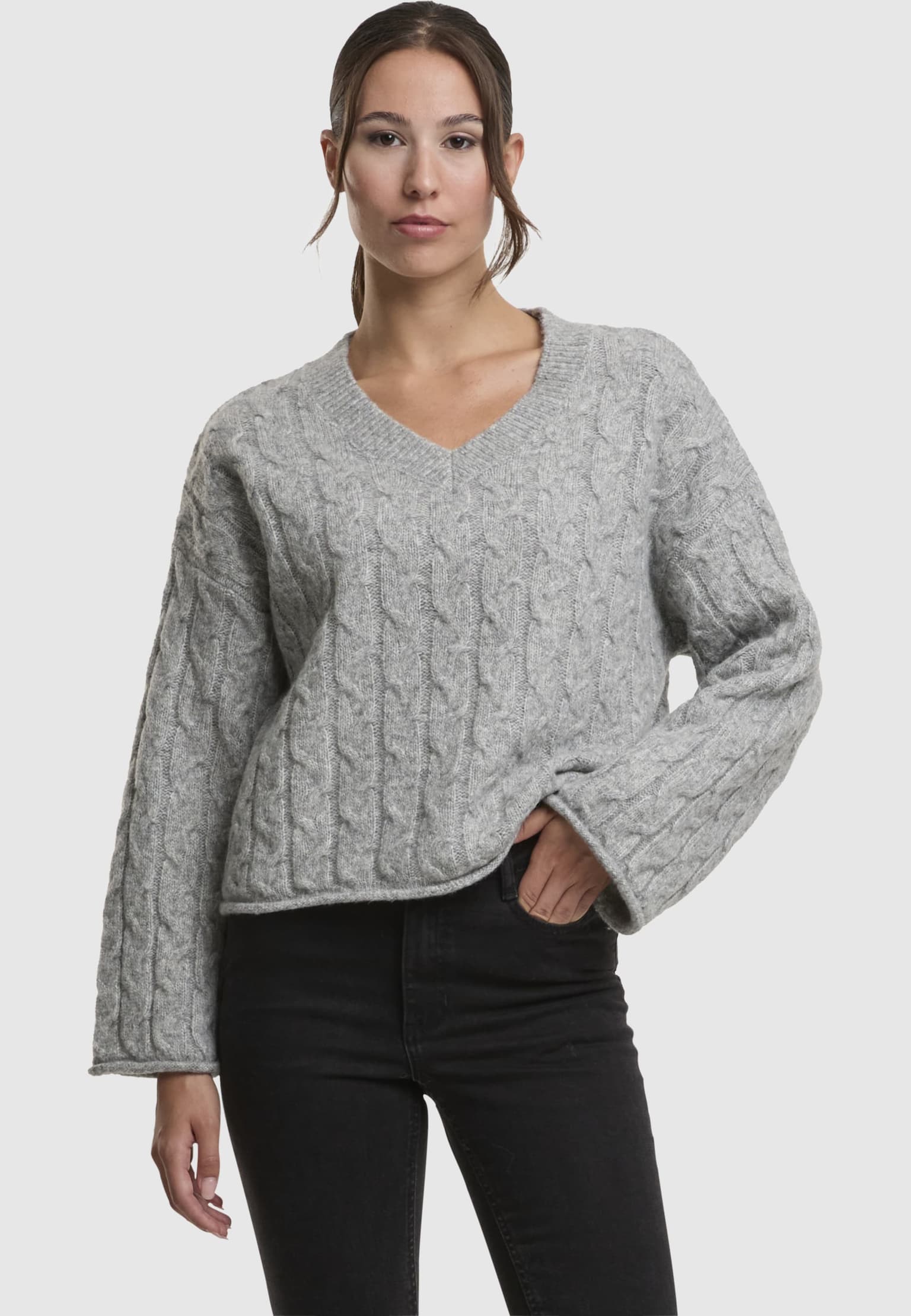 Noisy May NMELOISE L/S V-NECK CABLE KNIT FWD DD