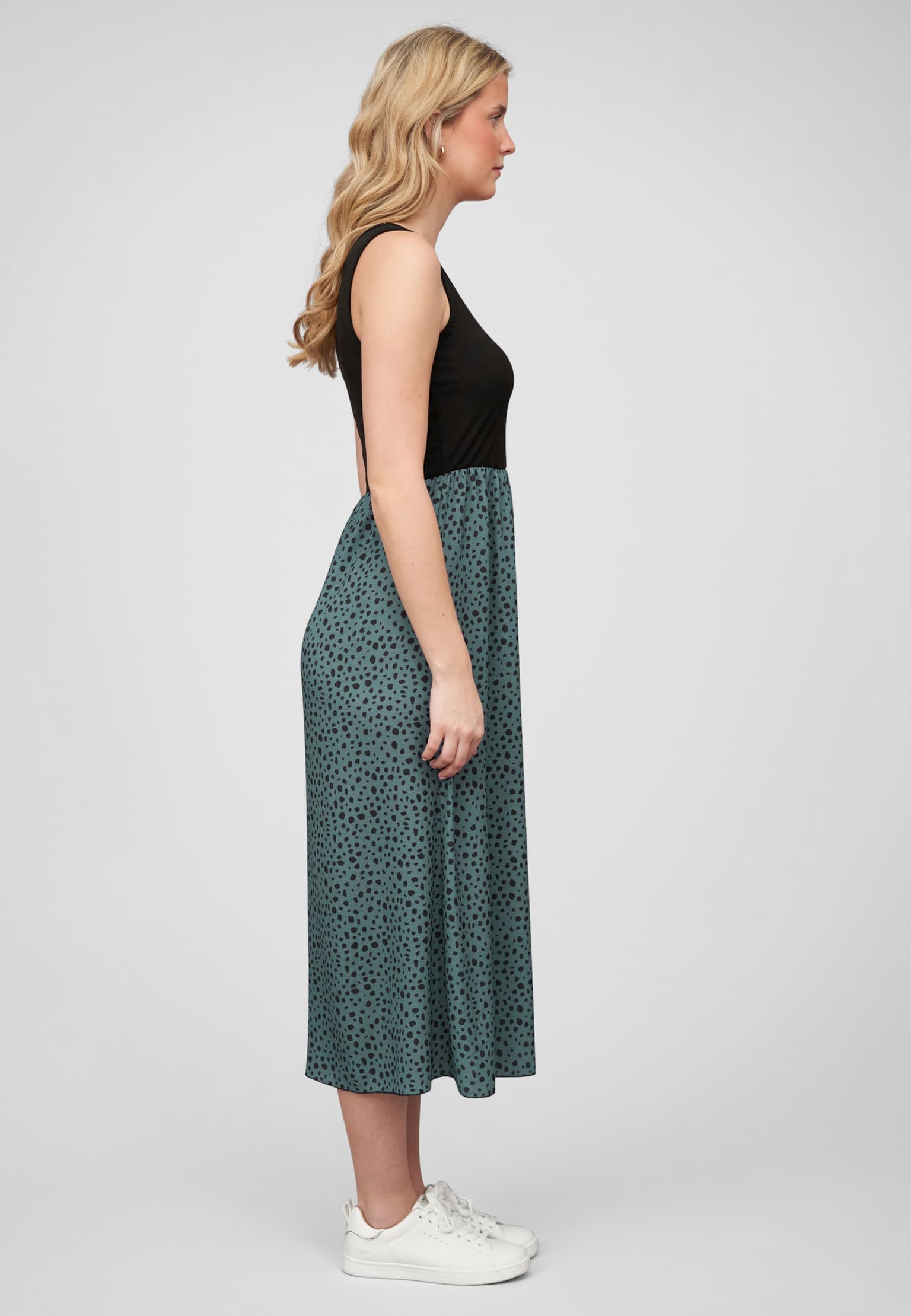Cloud5ive Damen Maxi-Kleid Rundhals mit Punkt Print – Bild 4
