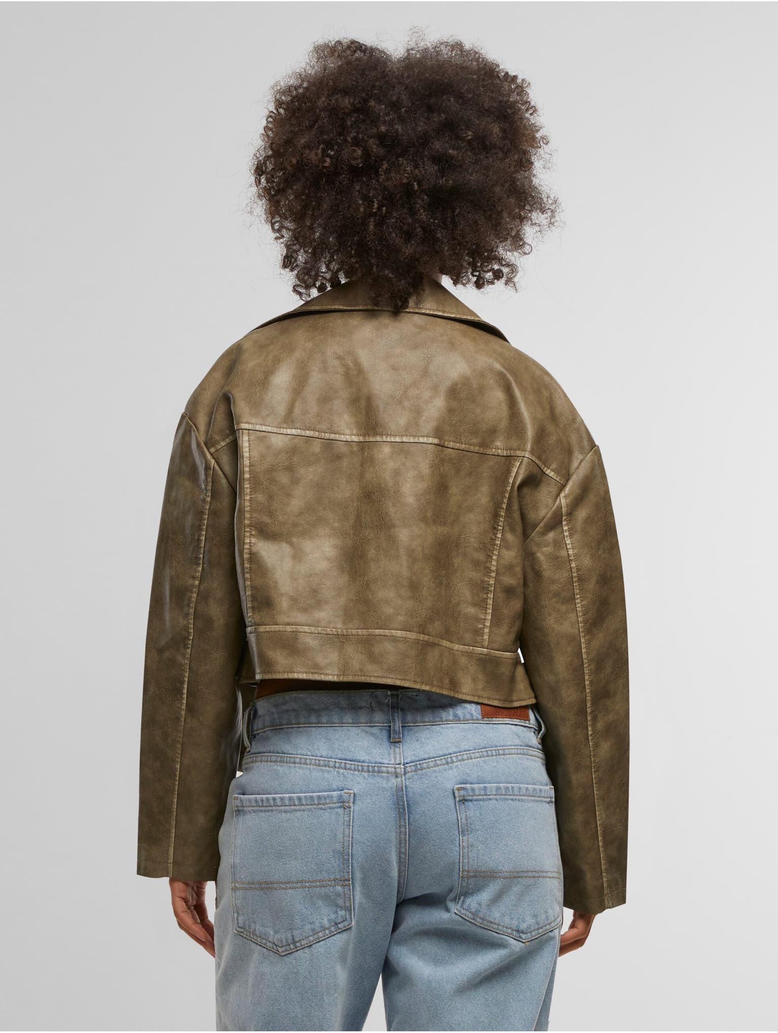 Urban Classics Ladies Vintage Leather Jacket – Bild 2