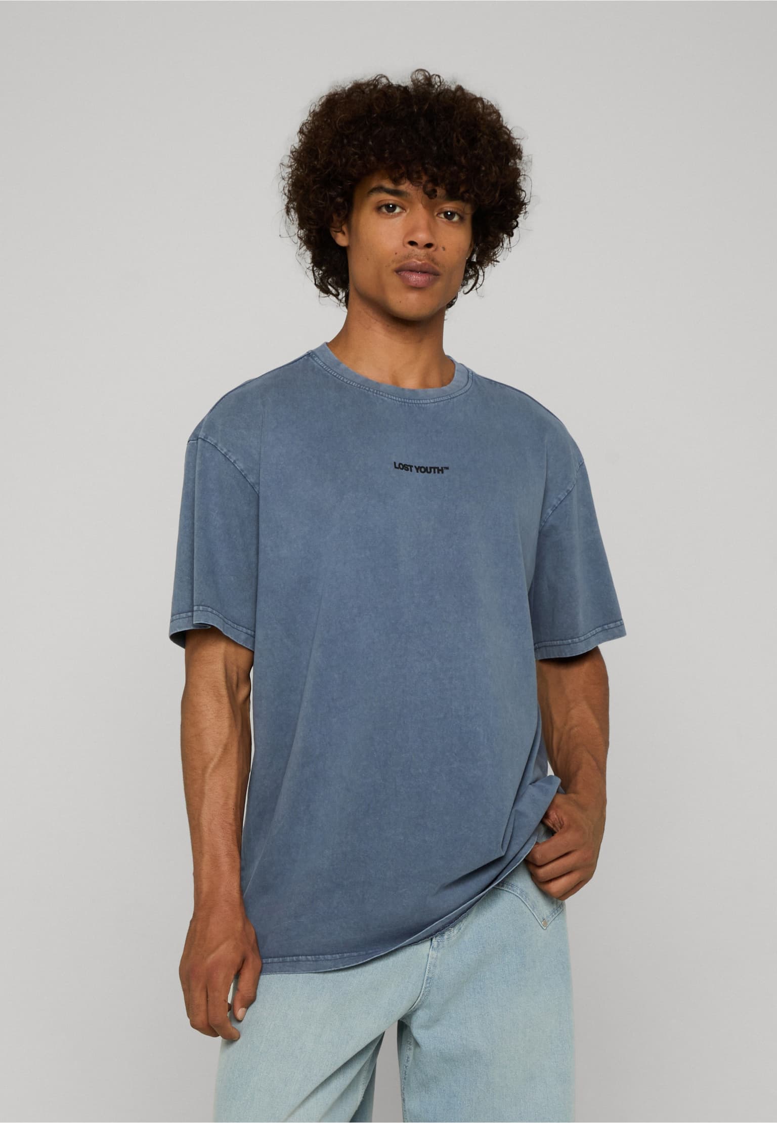 Lost Youth LY ACID WASHED TEE - BUTTERFLY V.3