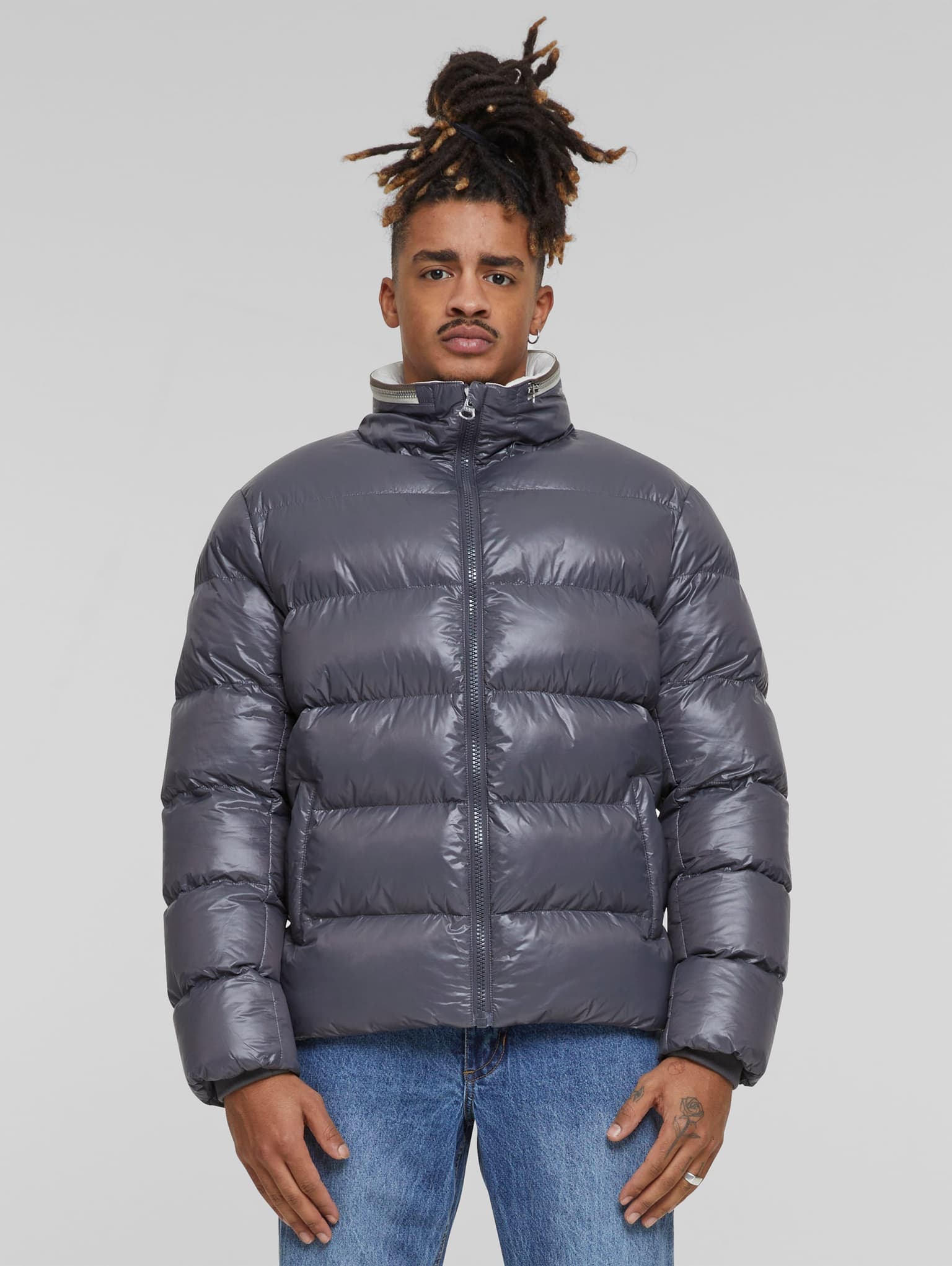 Urban Classics Essentials Zip neck Puffer Jacket – Bild 3