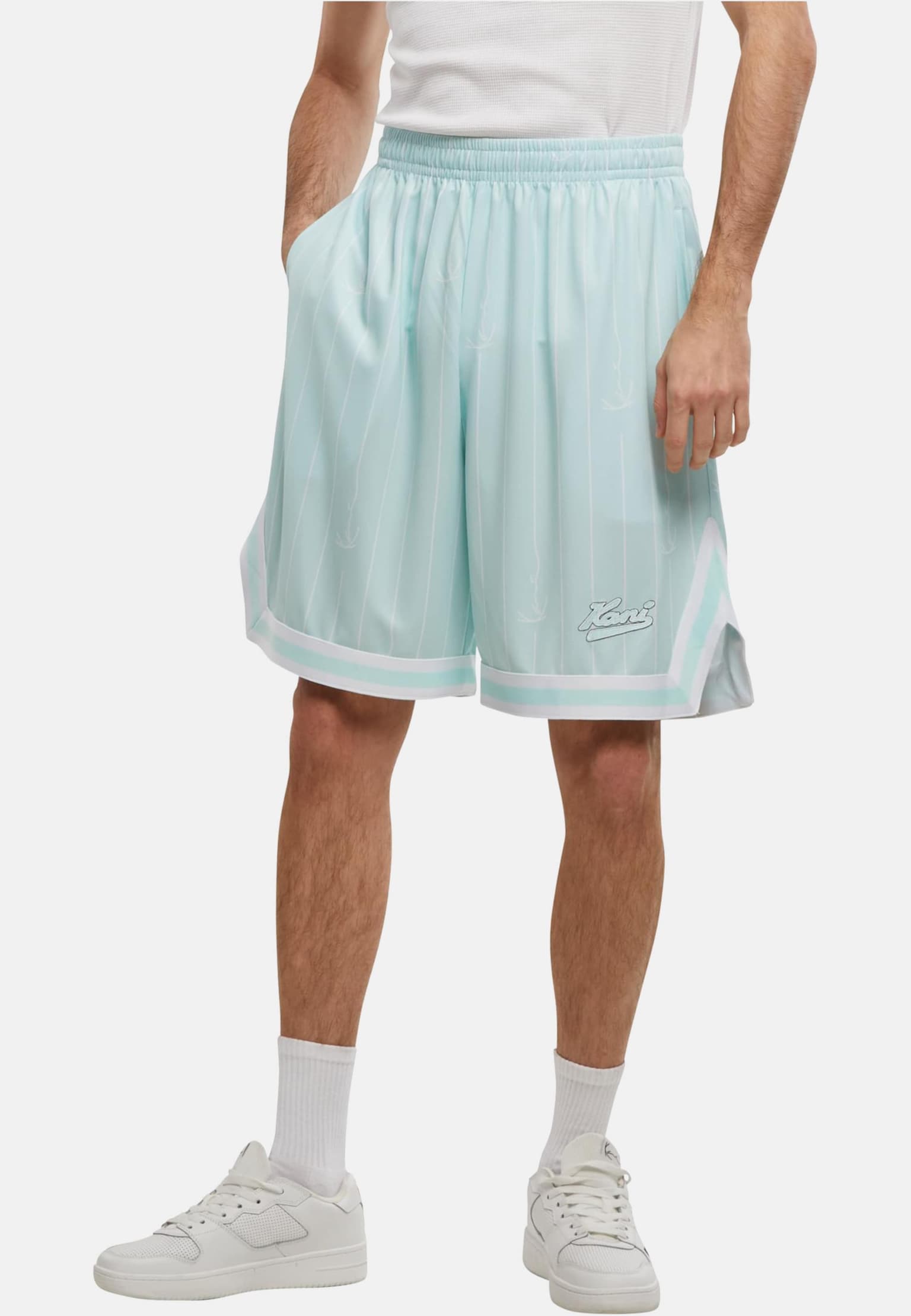 Karl Kani Small Varsity Logo Pinstripe Mesh Short