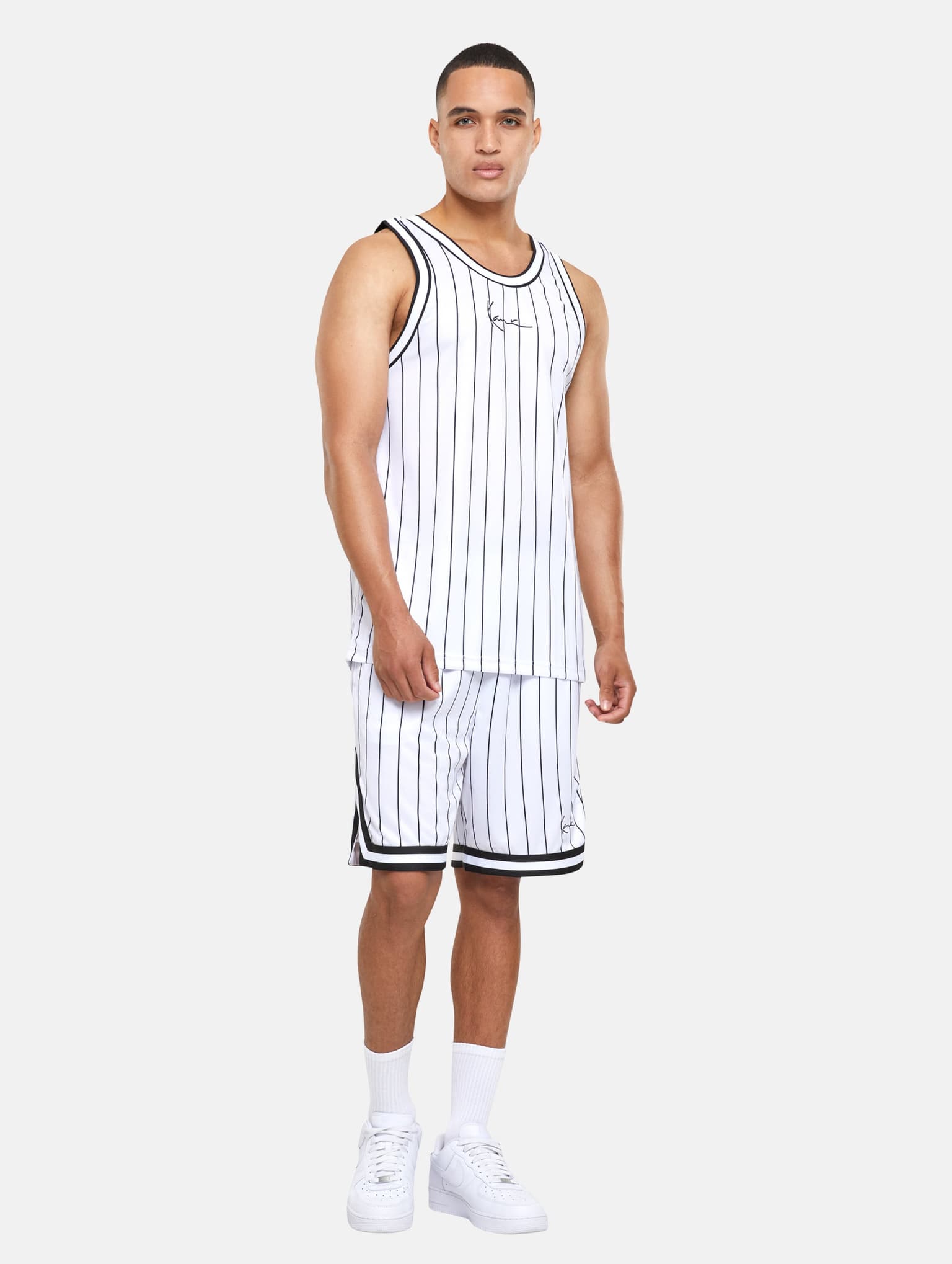 Karl Kani KK Small Signature Pinstripe Basketball Tank and Short Set