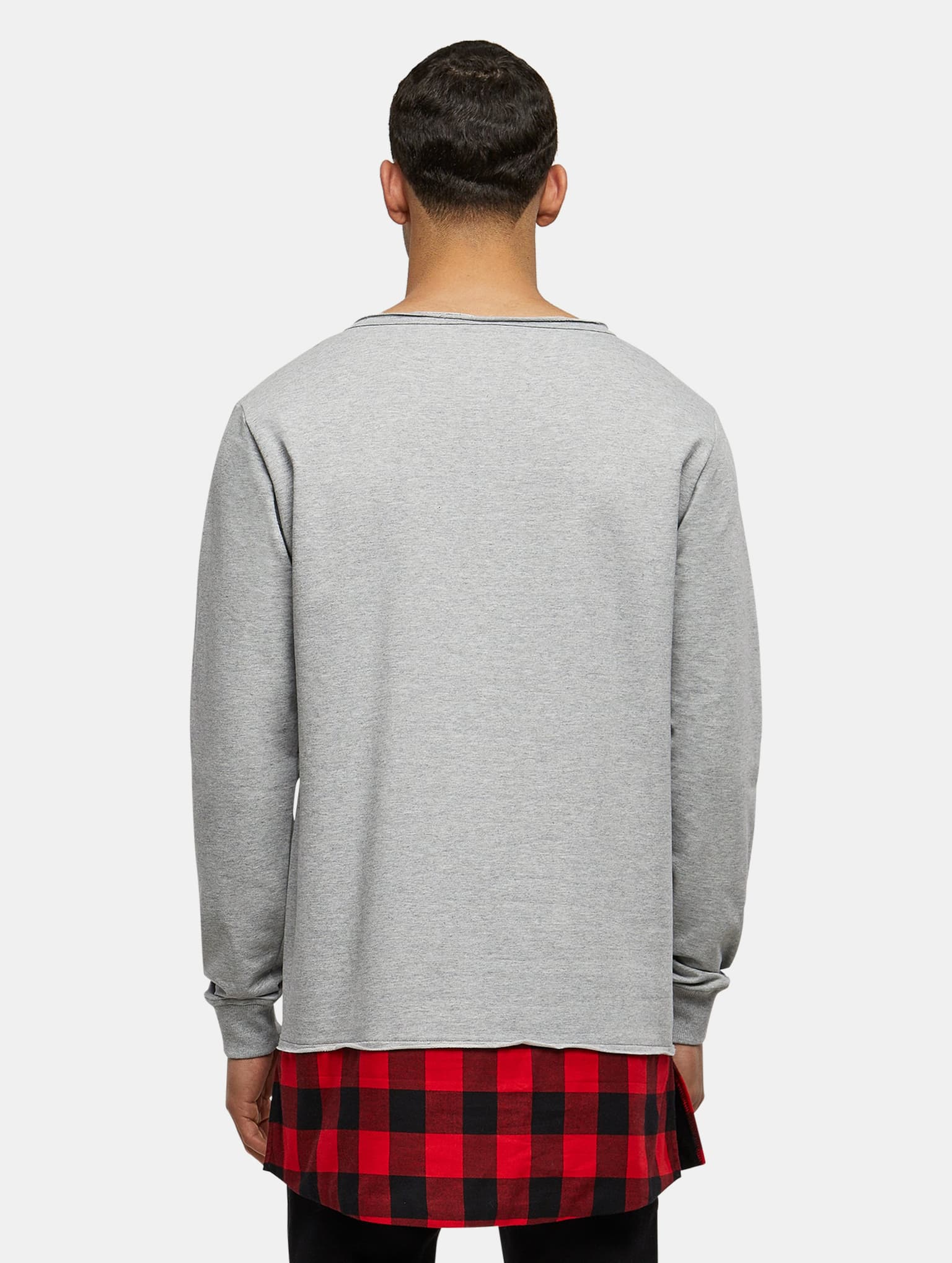 Urban Classics Long Flanell Bottom Open Edge Crewneck – Bild 2