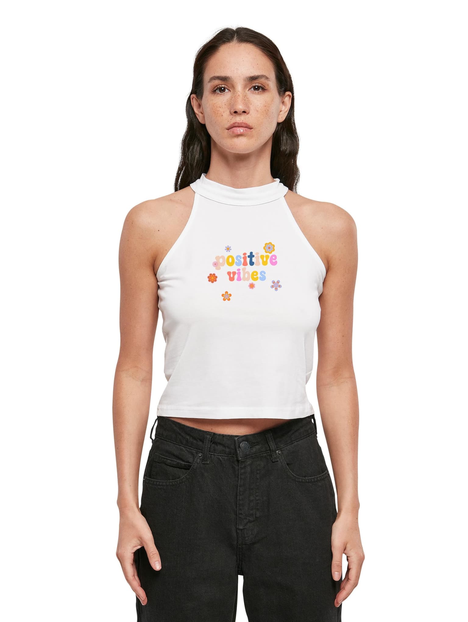 Miss Tee Positive Vibes Turtleneck Short Top – Bild 3