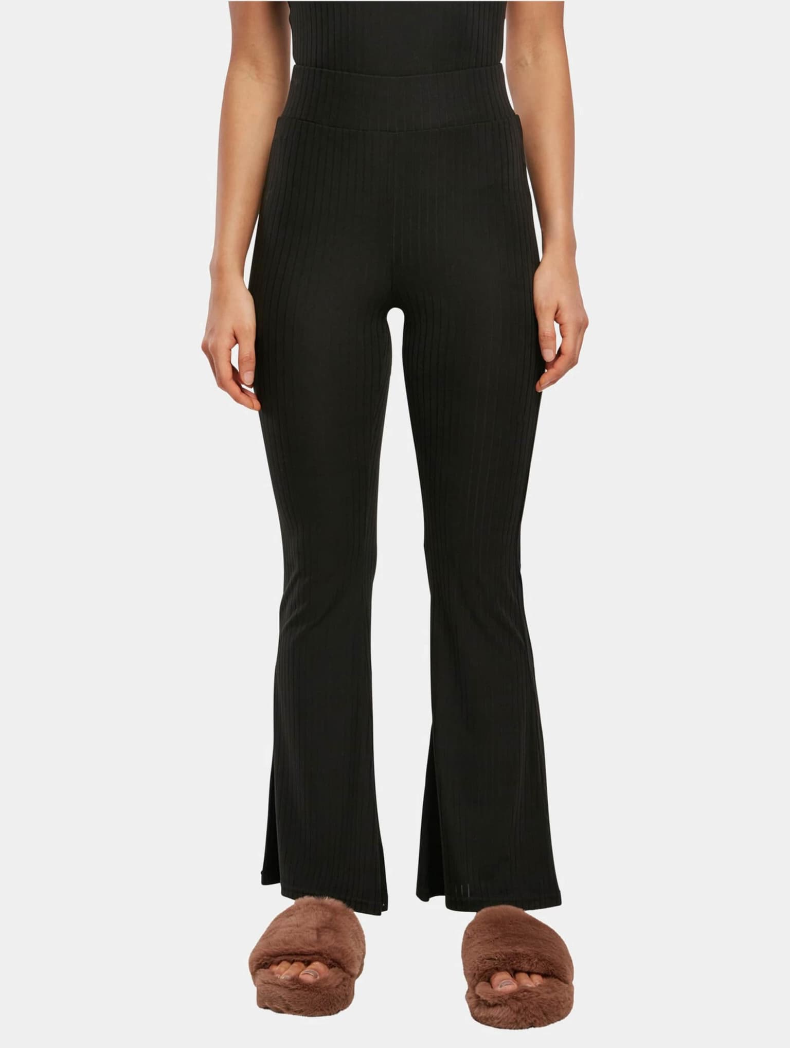 Urban Classics Ladies High Waist Rib Flared Leggings – Bild 4