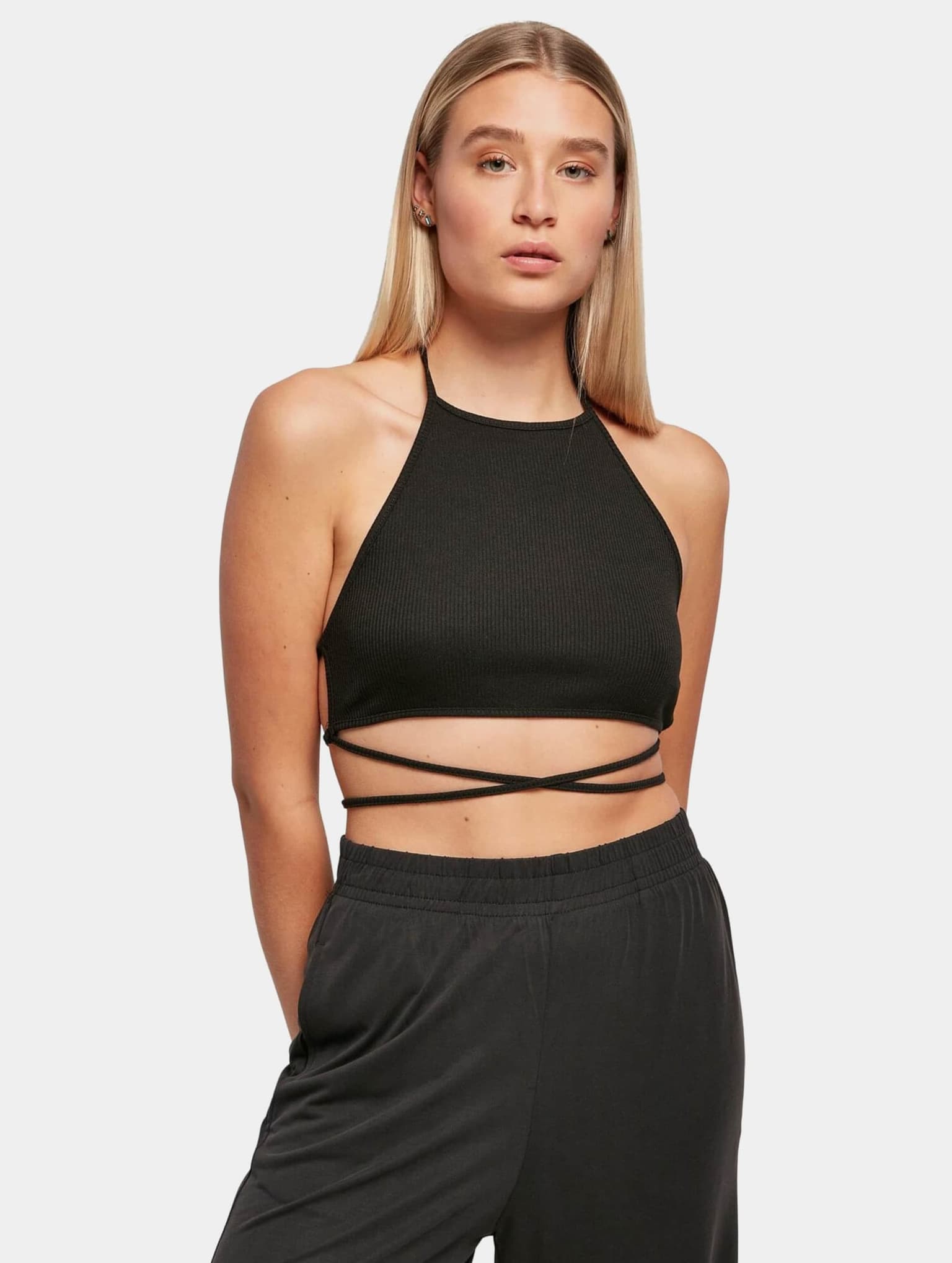 Urban Classics Ladies Rib Trapeze Cropped Top