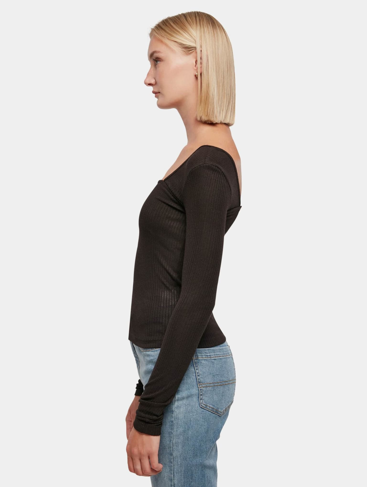 Urban Classics Ladies Rib Squared Neckline Longsleeve – Bild 3