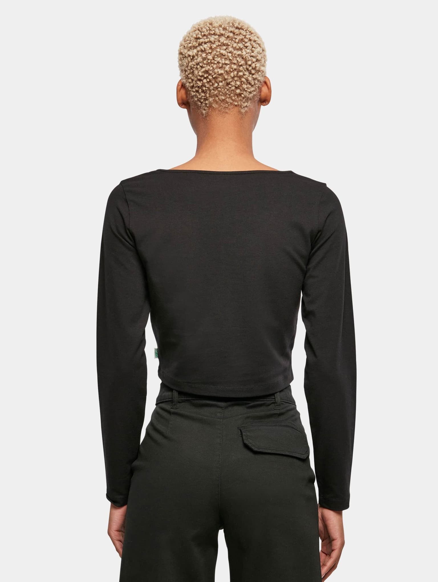 Urban Classics Ladies Essentials Wide Neck Cropped Longsleeve – Bild 2