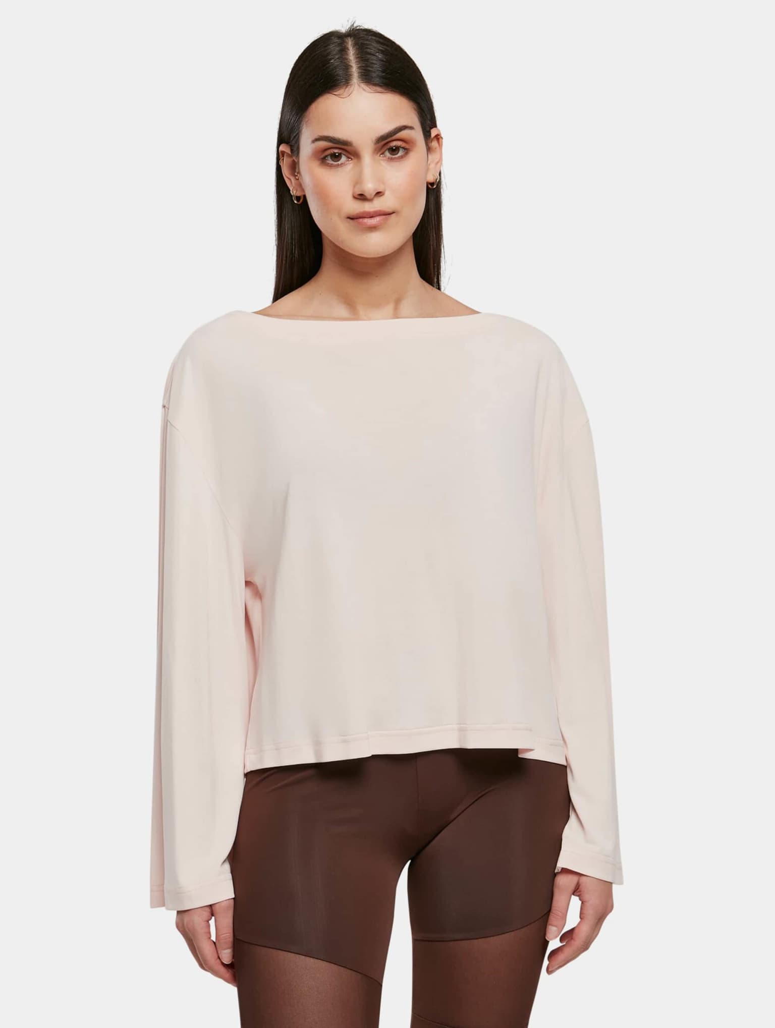 Urban Classics Ladies Short Modal Bateau Necklinie Longsleeve