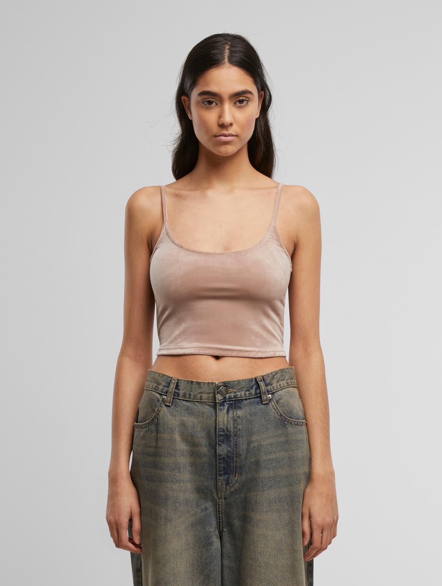 Urban Classics Ladies Short Velvet Top – Bild 3