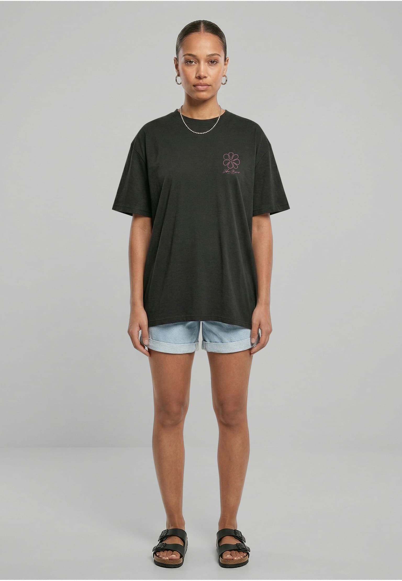 Ladies Urban Classics Flower Logo Loose Tee – Bild 3