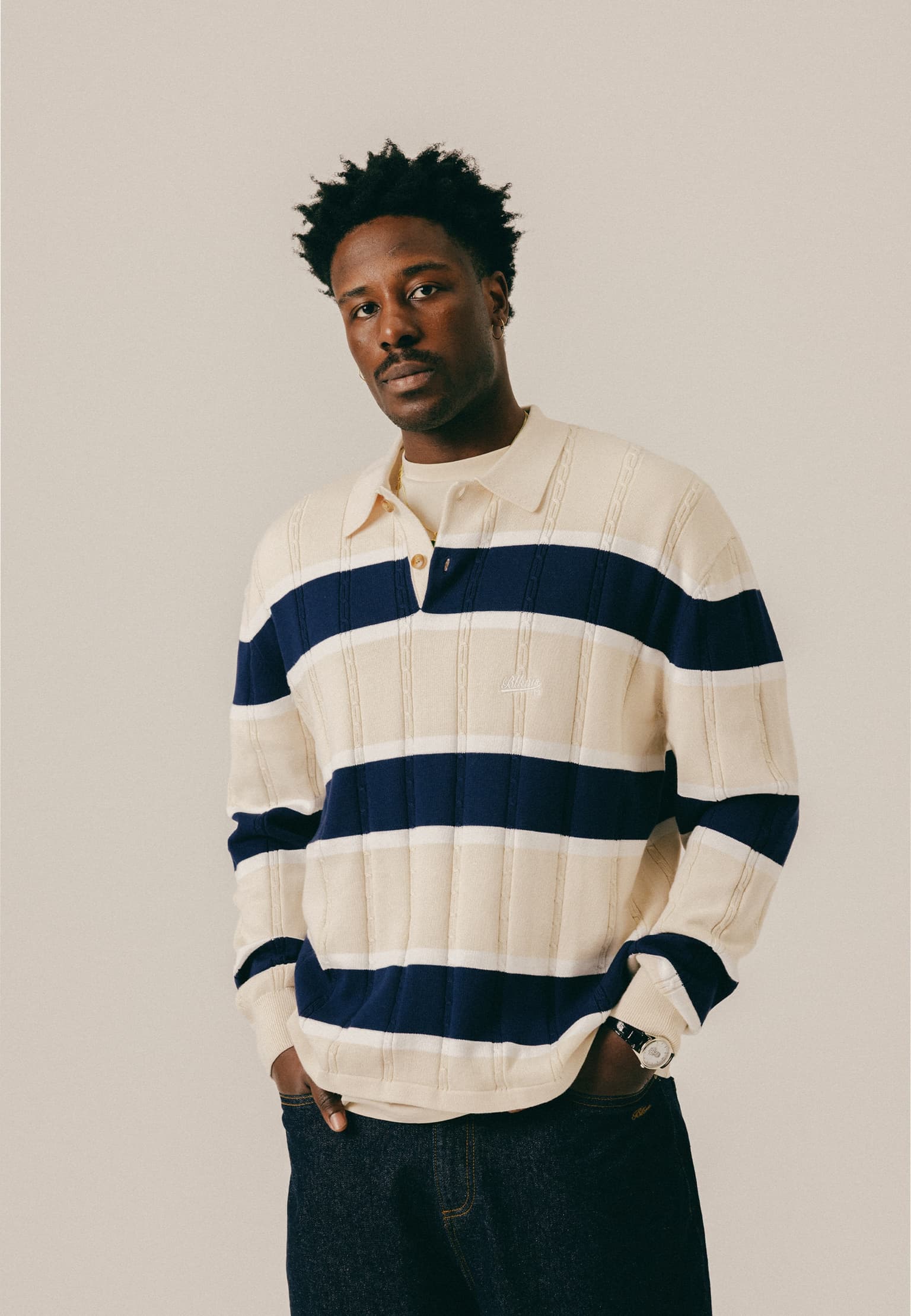 BLKVIS Cable Knit Longsleeve Polo