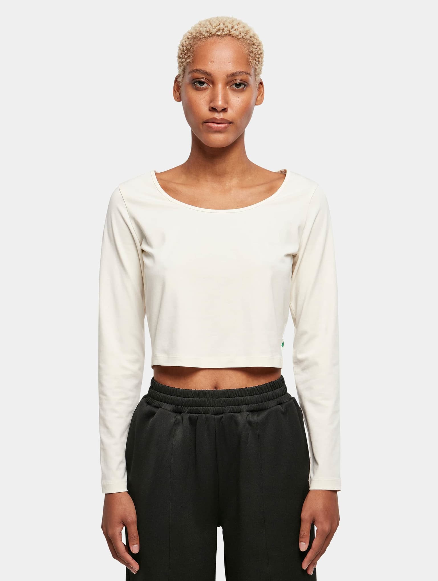 Urban Classics Ladies Essentials Wide Neck Cropped Longsleeve – Bild 3