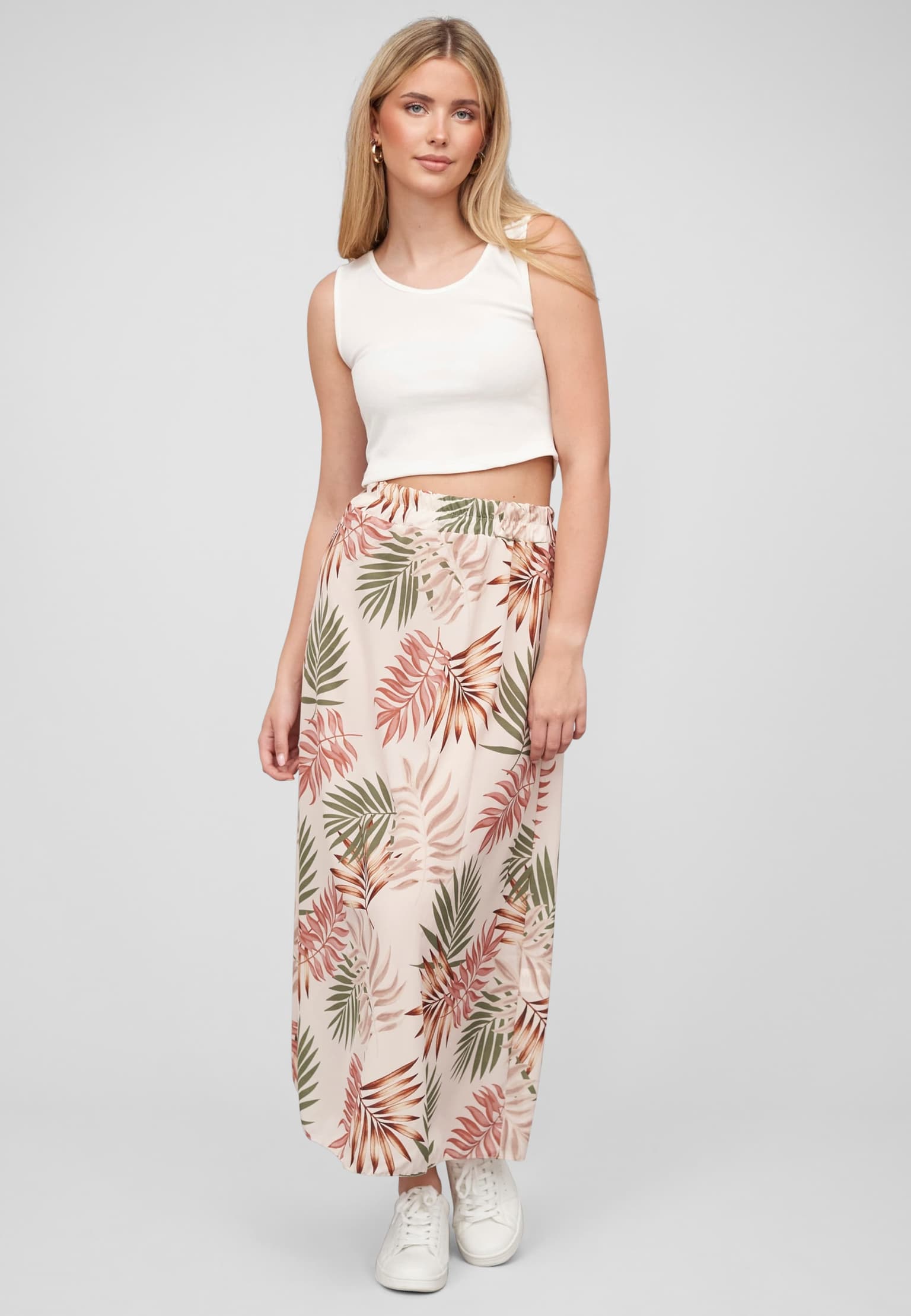 Cloud5ive Damen Longform Rock mit Allover Blätter Print – Bild 4