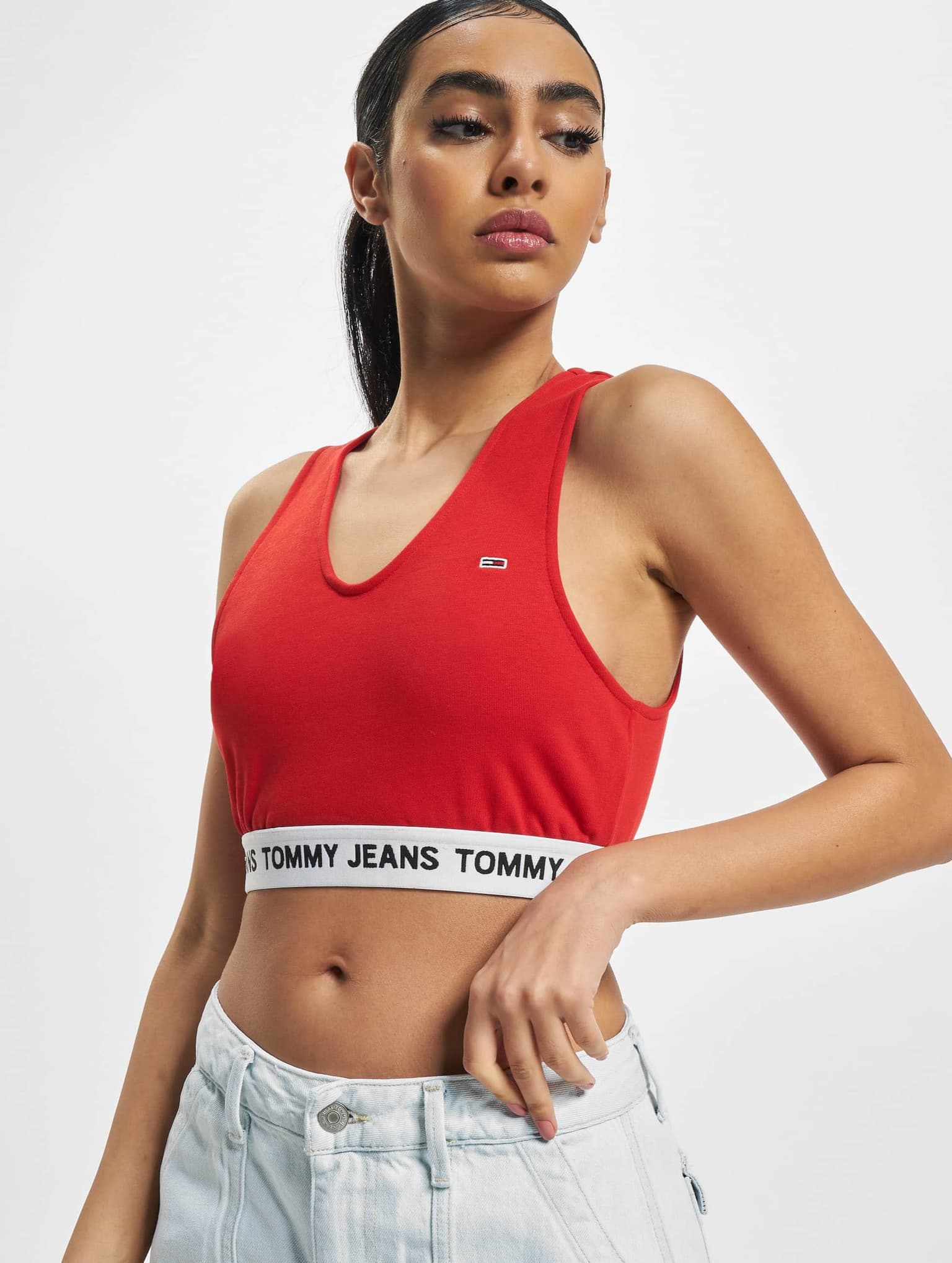 Tommy Jeans Super V-Logo Waistband Crop Top
