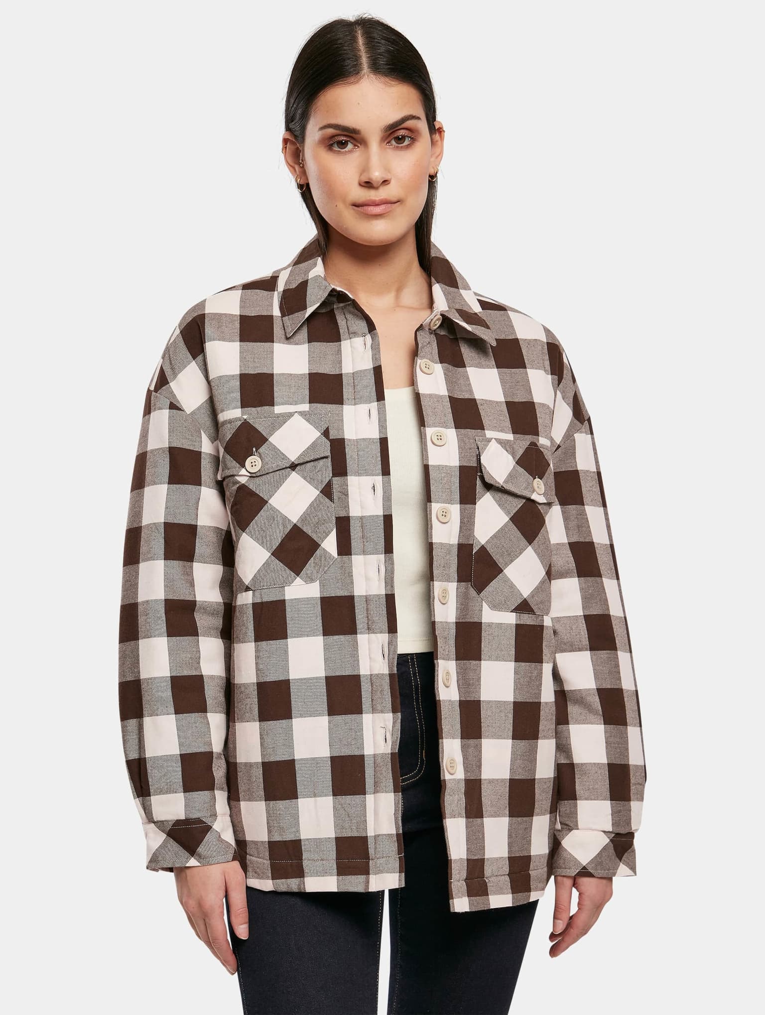 Urban Classics Ladies Flanell Padded Overshirt