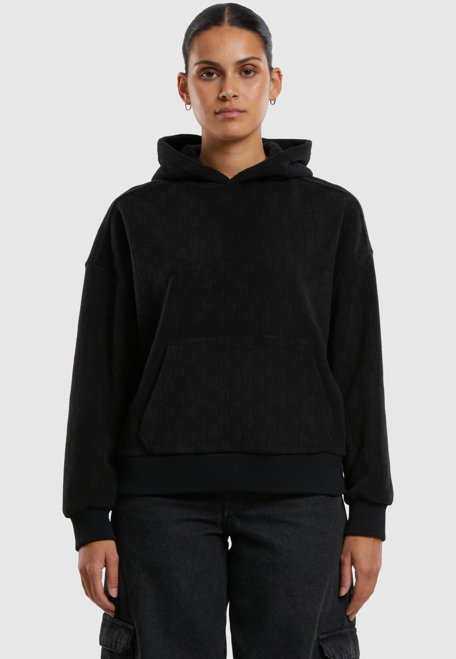 Urban Classics Ladies Jacquard Velvet Oversized Hoodie – Bild 3