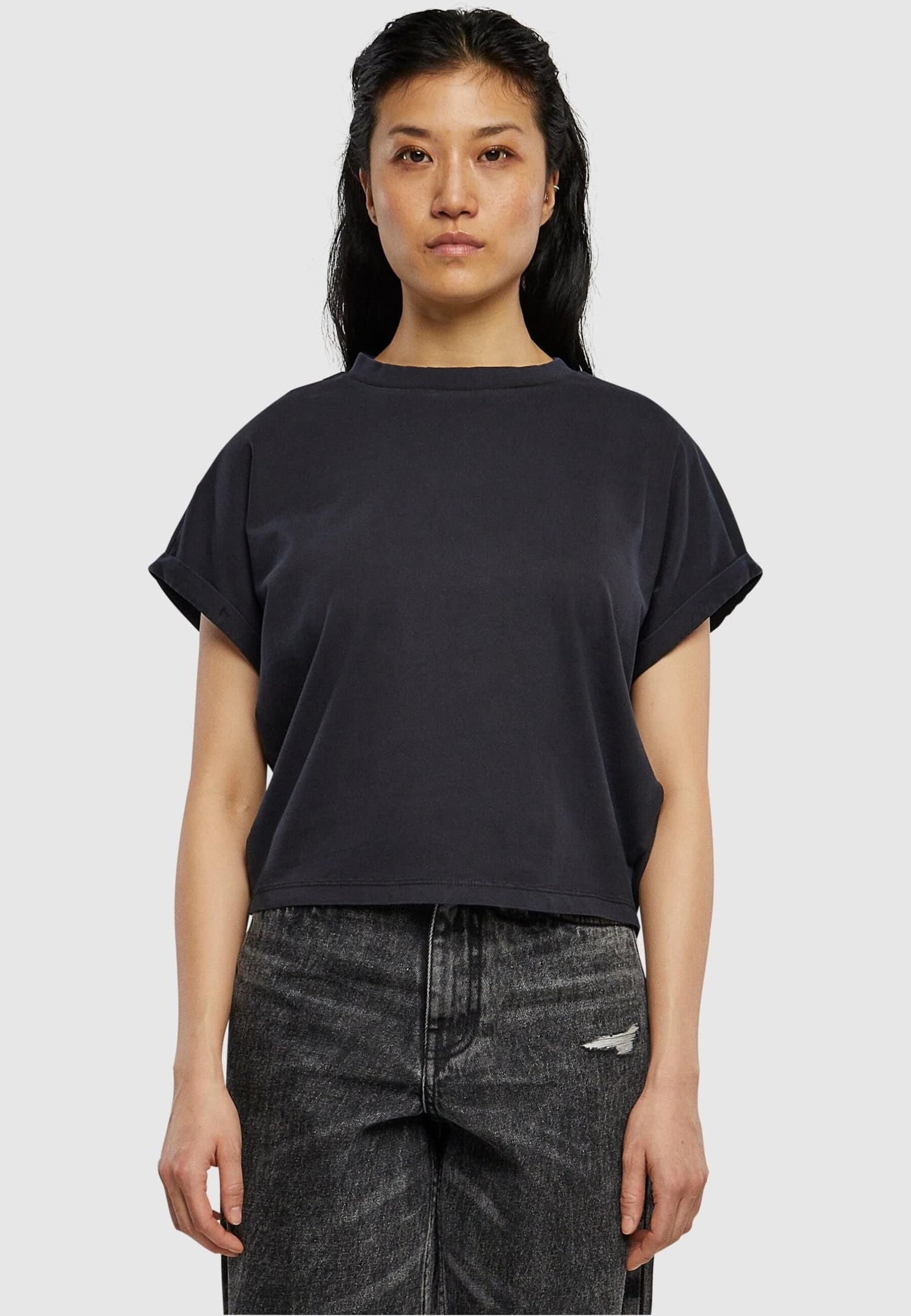Urban Classics Ladies Short Pigment Dye Cut On Sleeve Tee – Bild 3