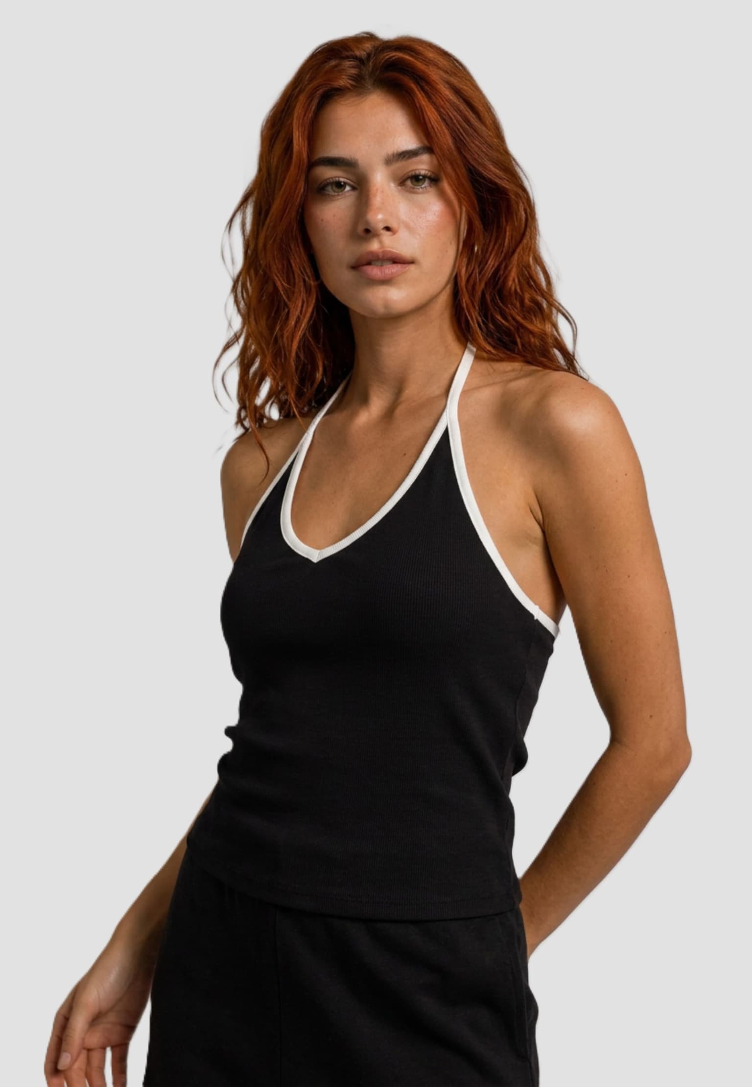 Urban Classics Ladies Contrast Piping Neckholder Top
