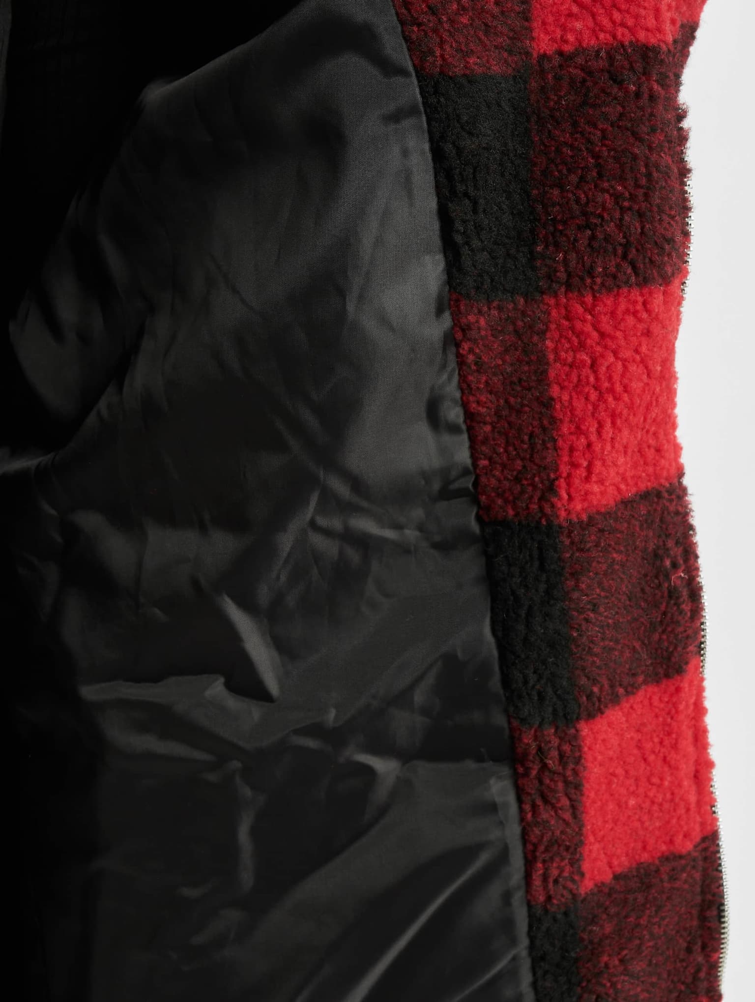 Urban Classics Ladies Hooded Oversized Check Sherpa Jacket – Bild 4