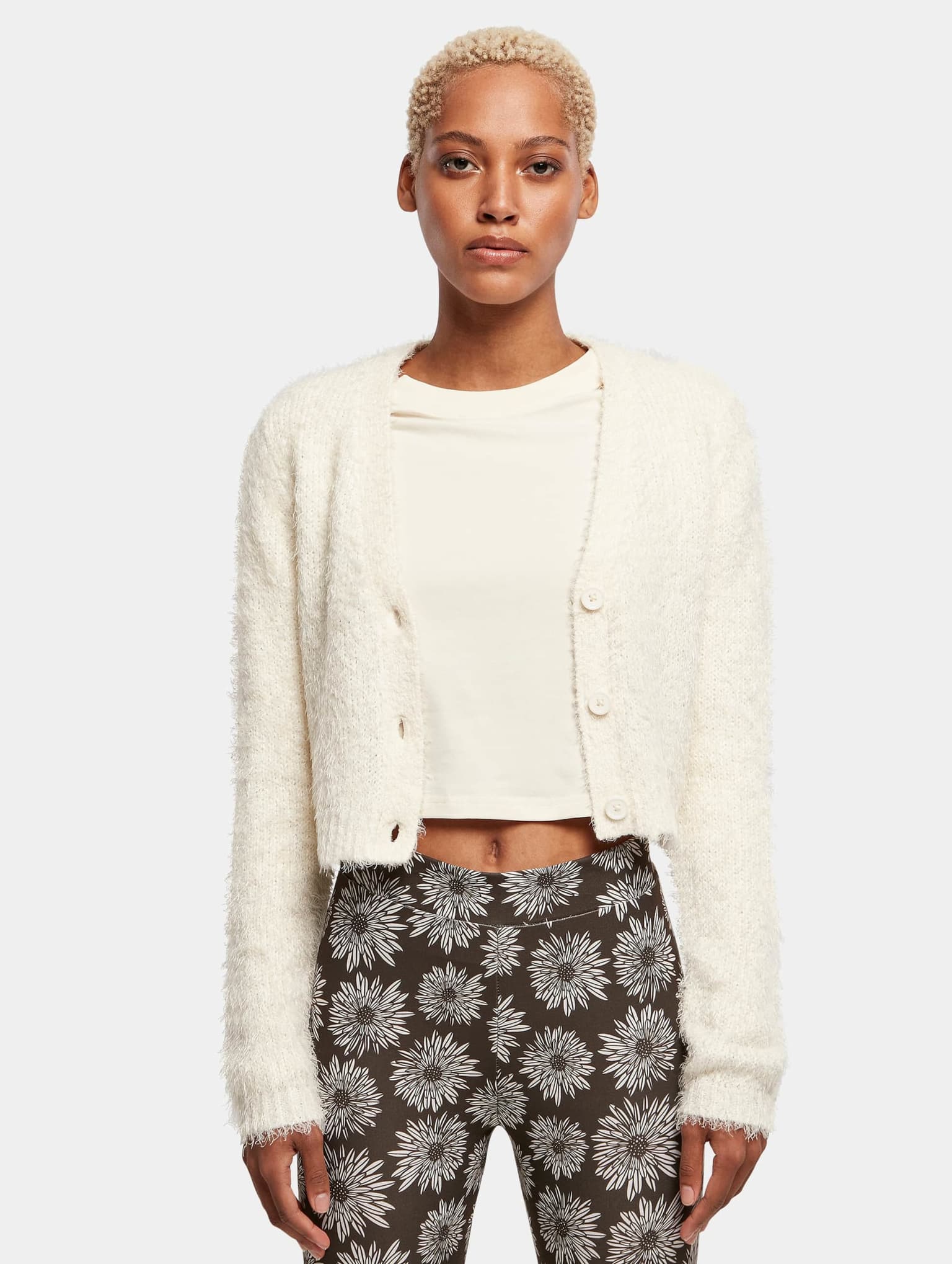 Urban Classics Ladies Cropped Feather Cardigan – Bild 3