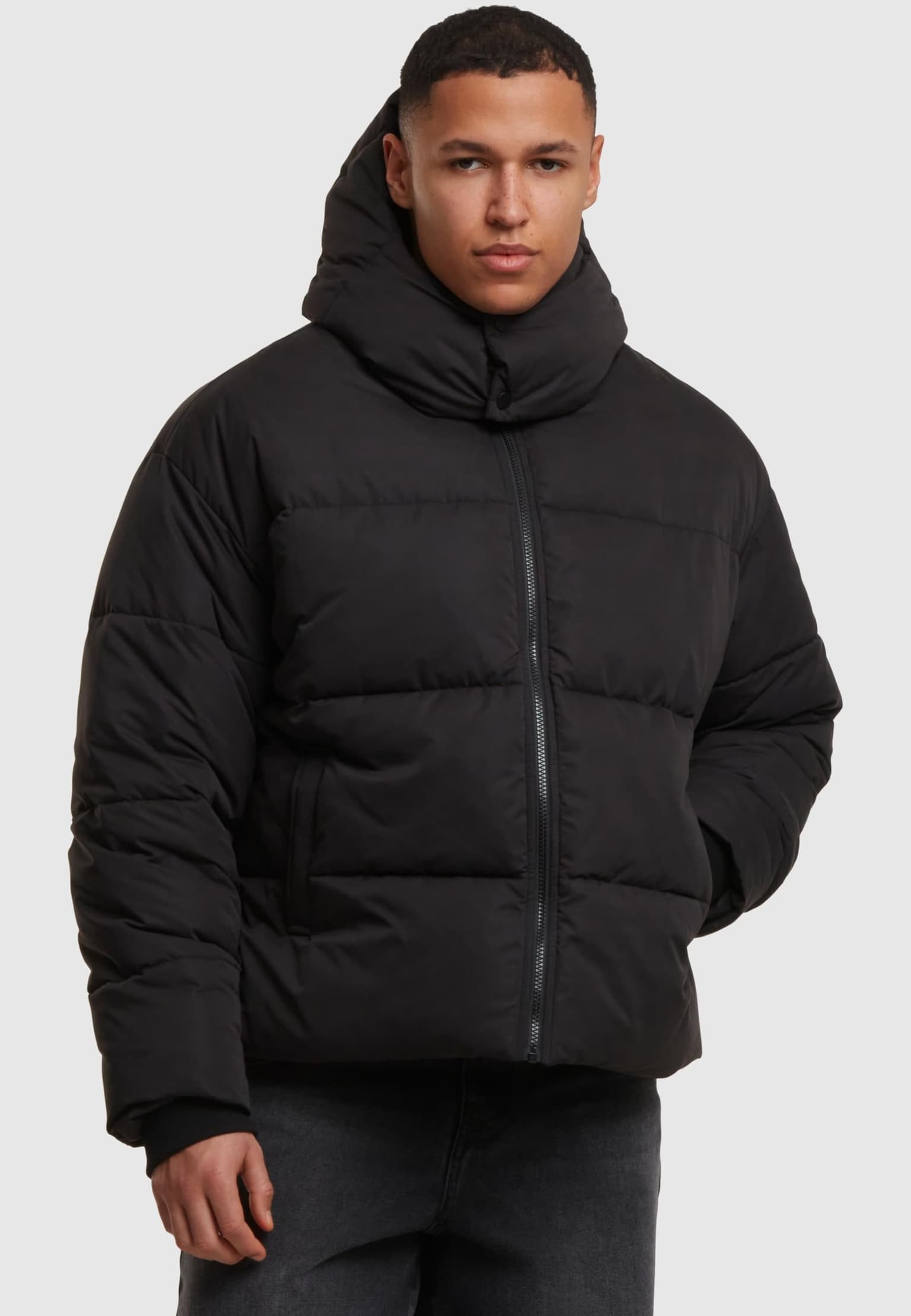 Urban Classics Puffer Jacket With Flap Hood