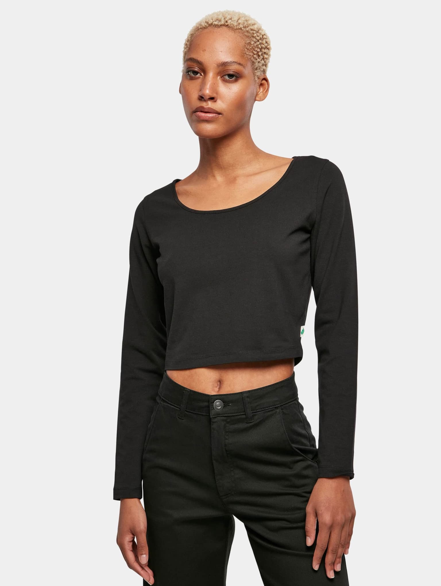 Urban Classics Ladies Essentials Wide Neck Cropped Longsleeve