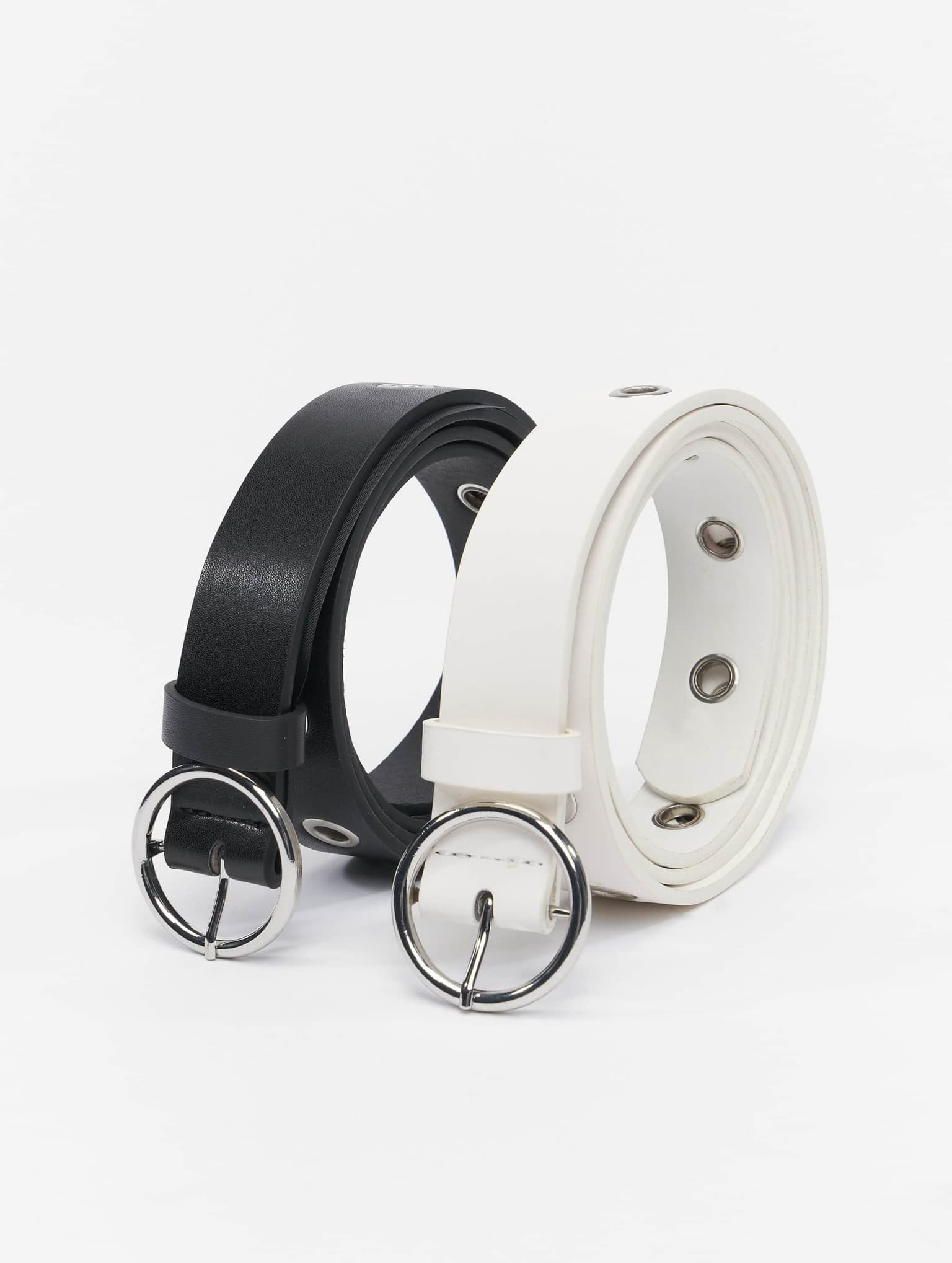 Urban Classics Synthetic Leather Eyelet Belt 2-Pack