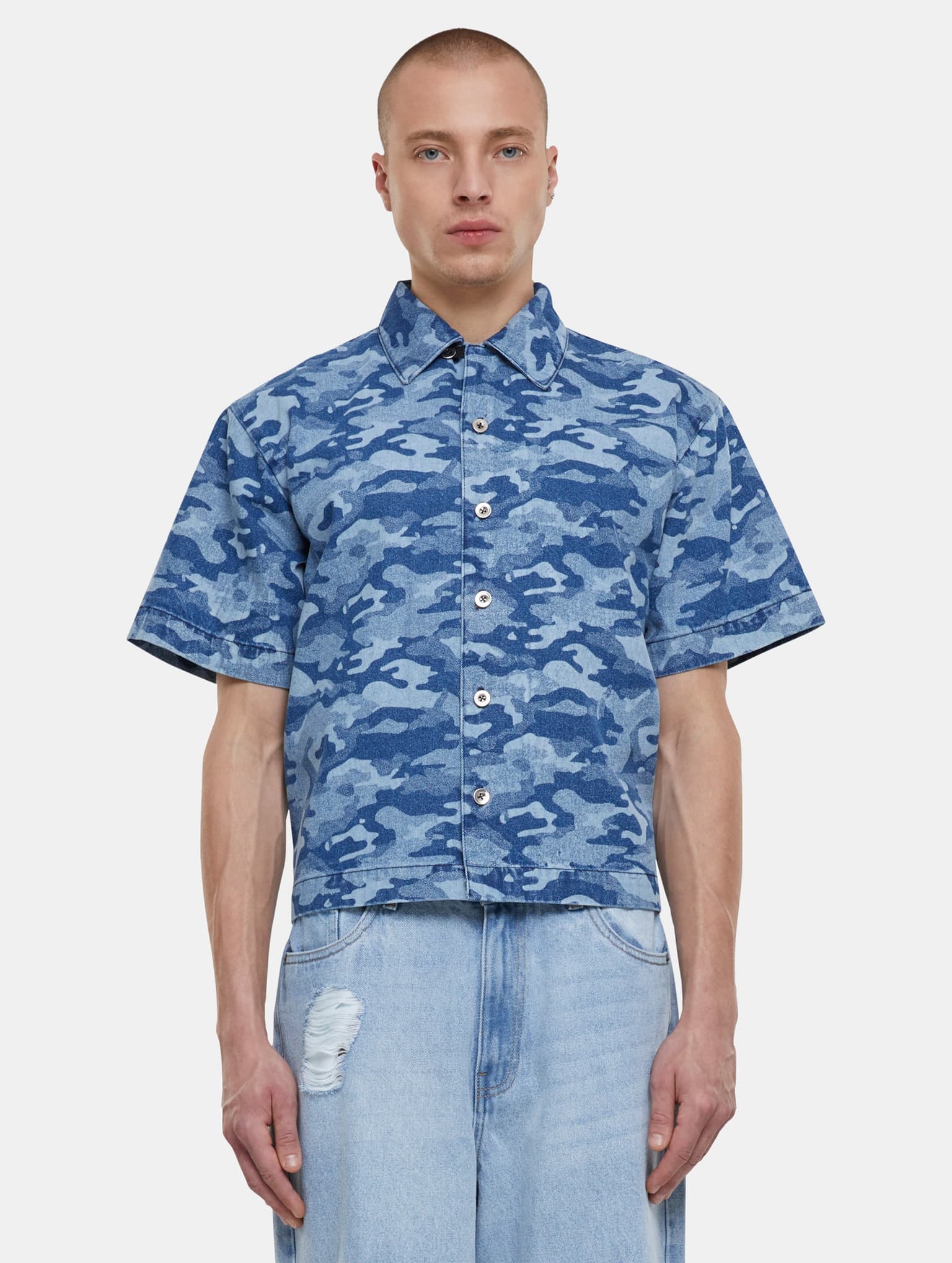 Urban Classics Laser Camo Printed Boxy Hemd