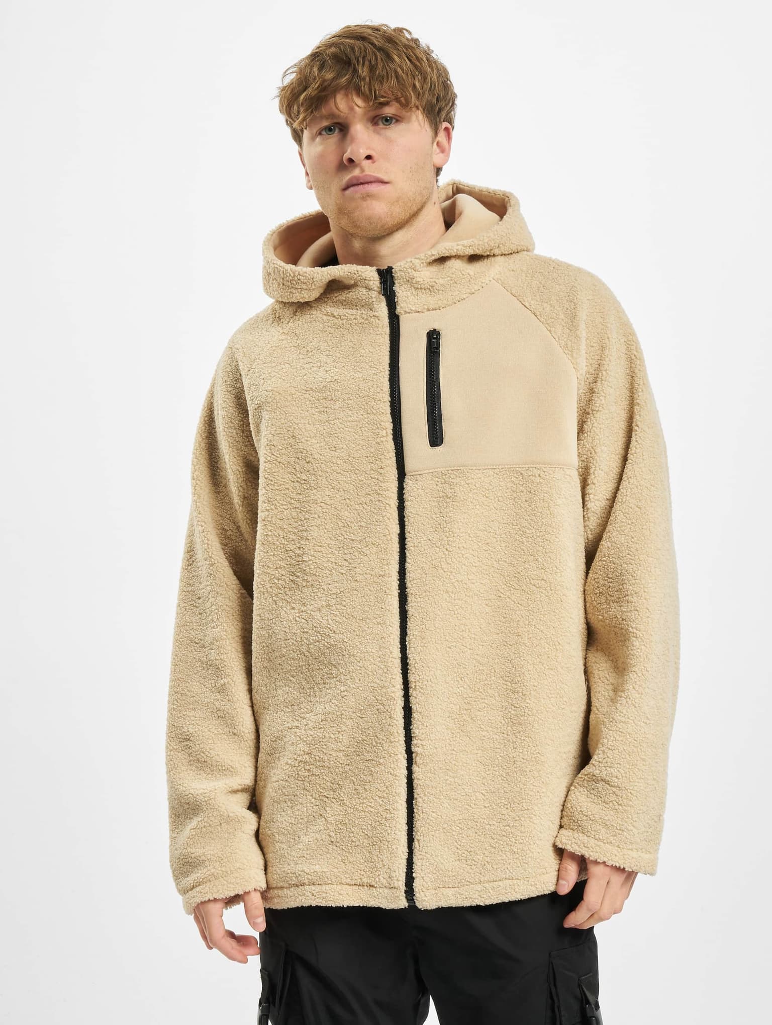 Urban Classics Hooded Sherpa Zip Jacket – Bild 3