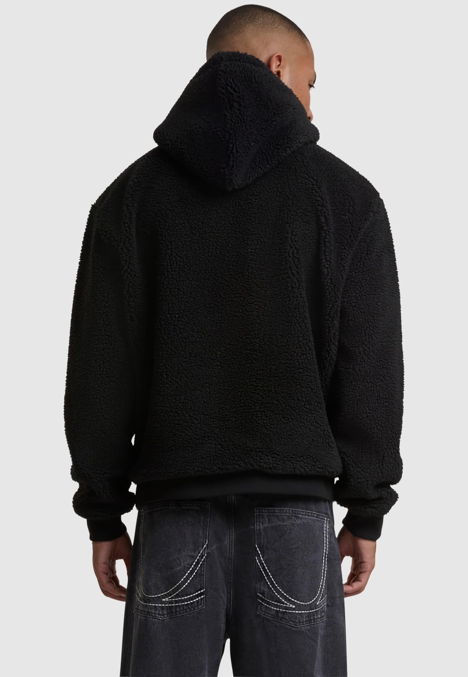 Karl Kani KM213-064-3 SMALL SIGNATURE TEDDY HOODIE BLACK – Bild 2