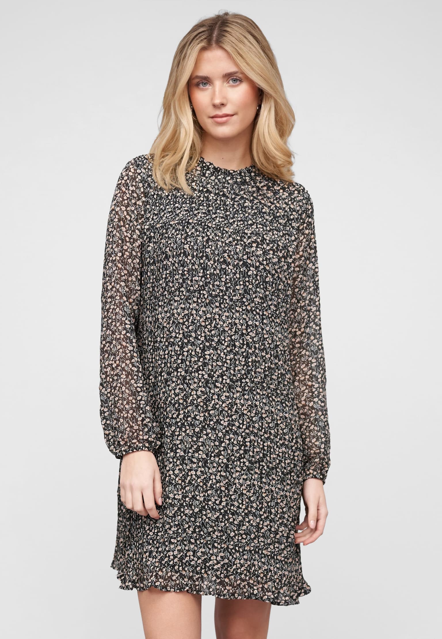 VILA VICERSIA L/S PLISSE MIDI DRESS