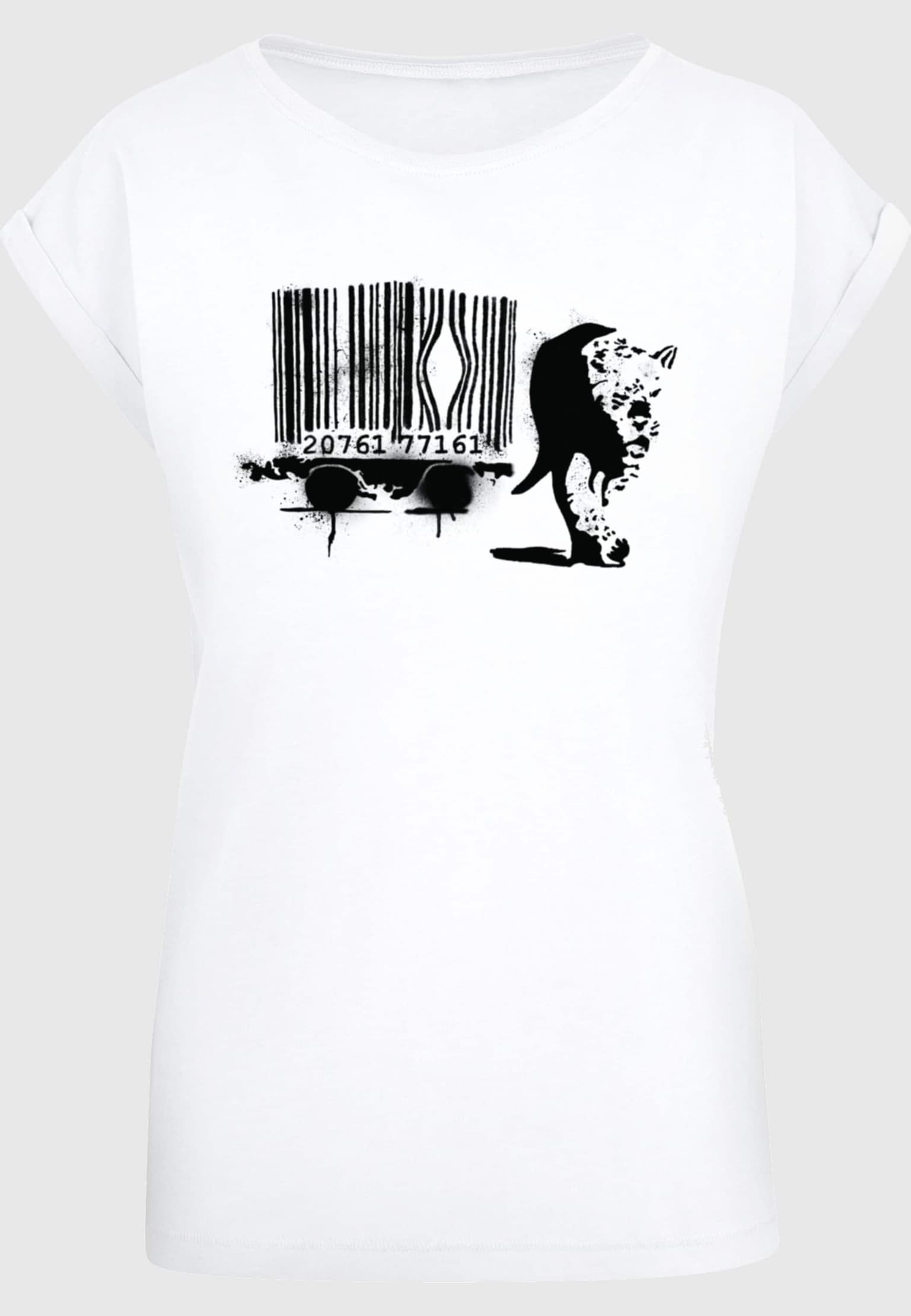 Merchcode Ladies Brandalised - Barcode Leopard Circle T-Shirt – Bild 3
