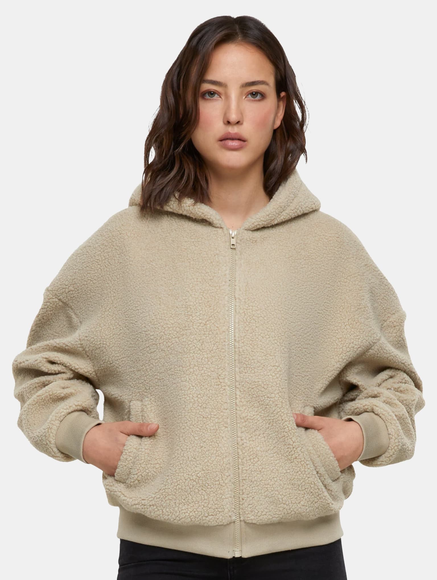 Urban Classics Ladies Oversized Sherpa Zip Hoody