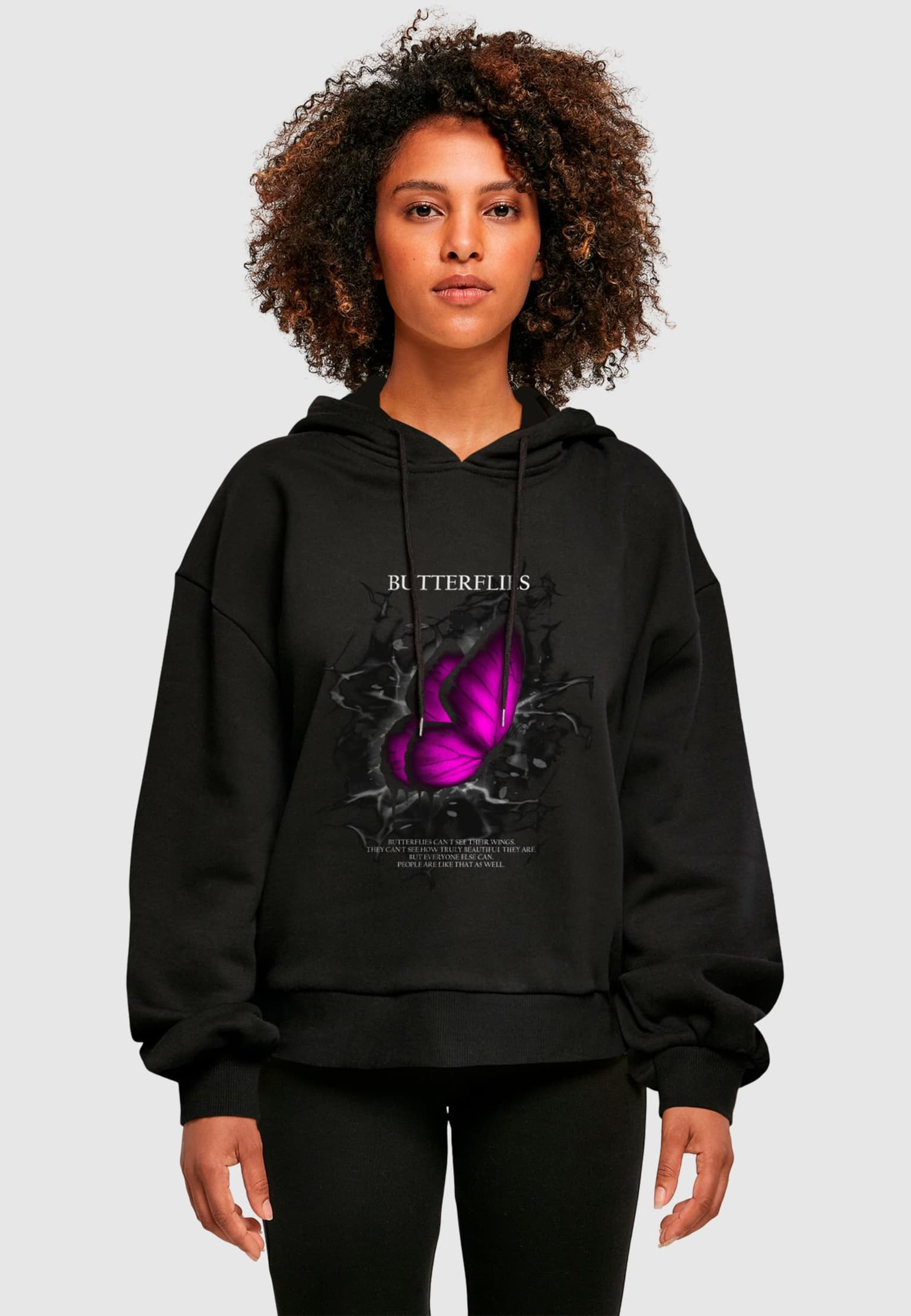 Merchcode Ladies Butterflies Essentials Oversized Hoody