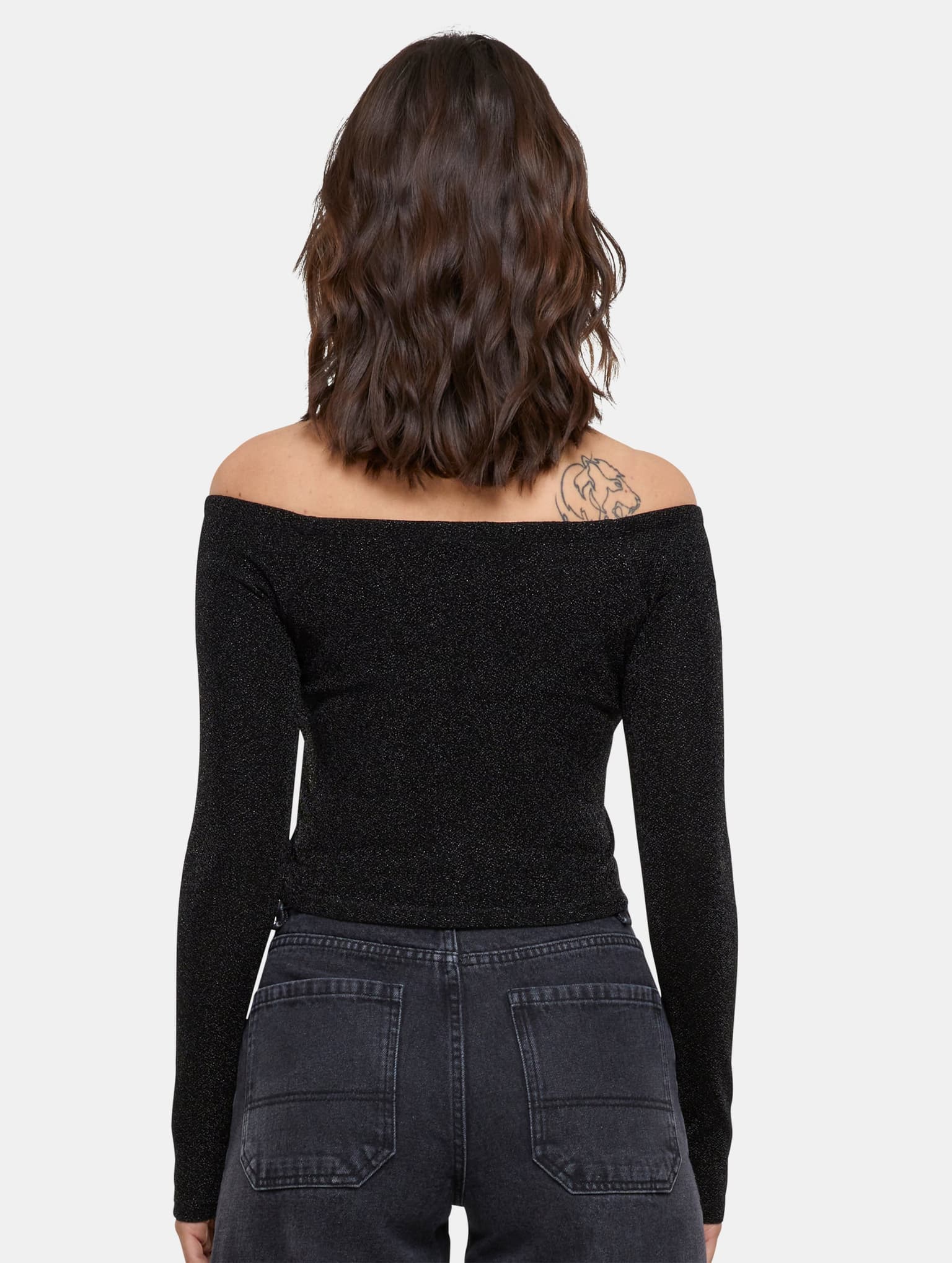 Urban Classics Ladies Off Shoulder Glitter Longsleeve – Bild 2