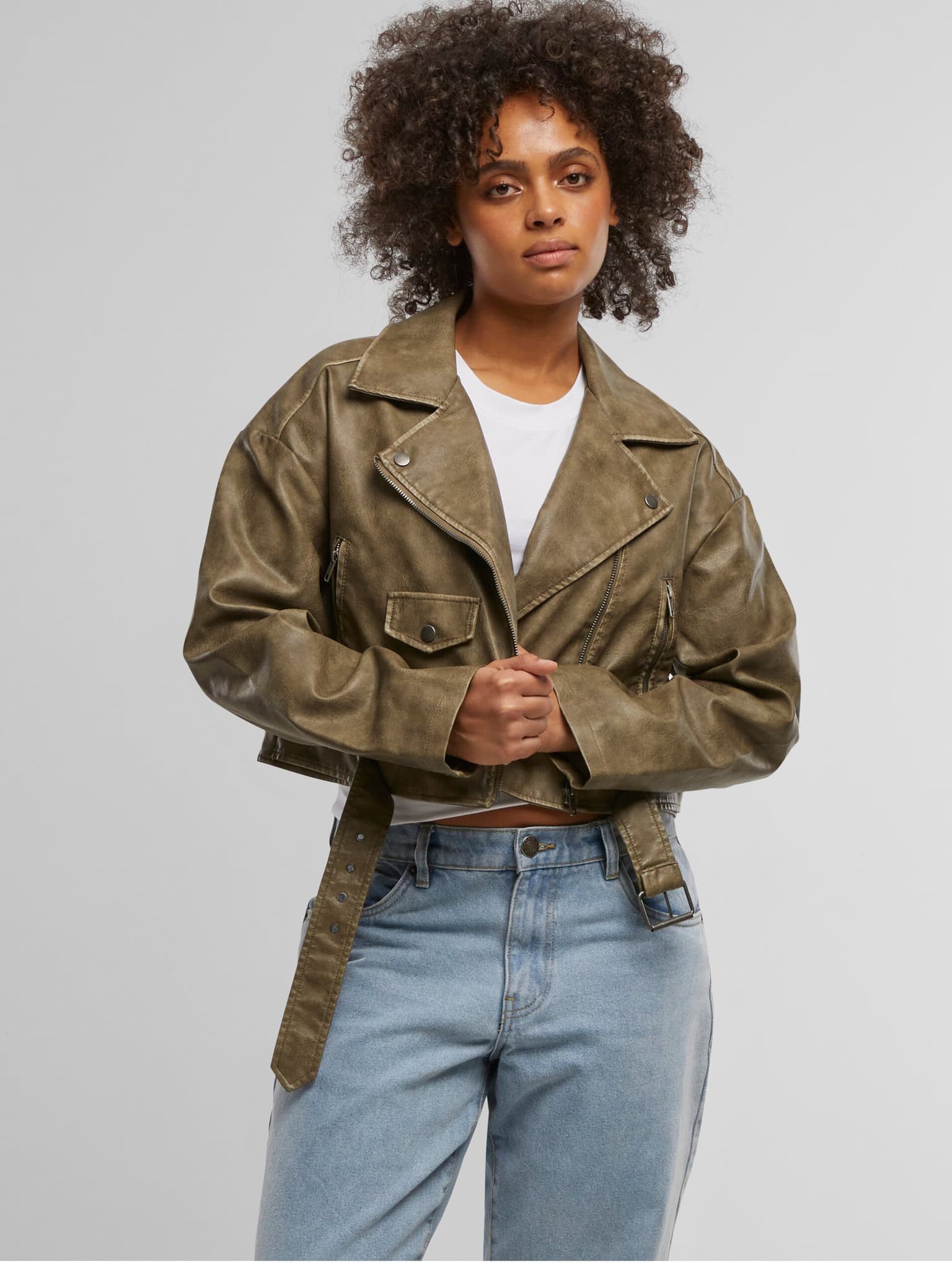 Urban Classics Ladies Vintage Leather Jacket