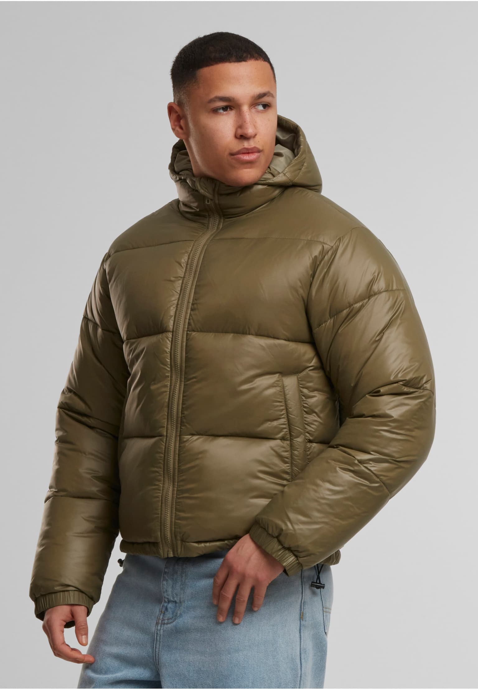 Urban Classics Shiny Puffer Jacket With Hood