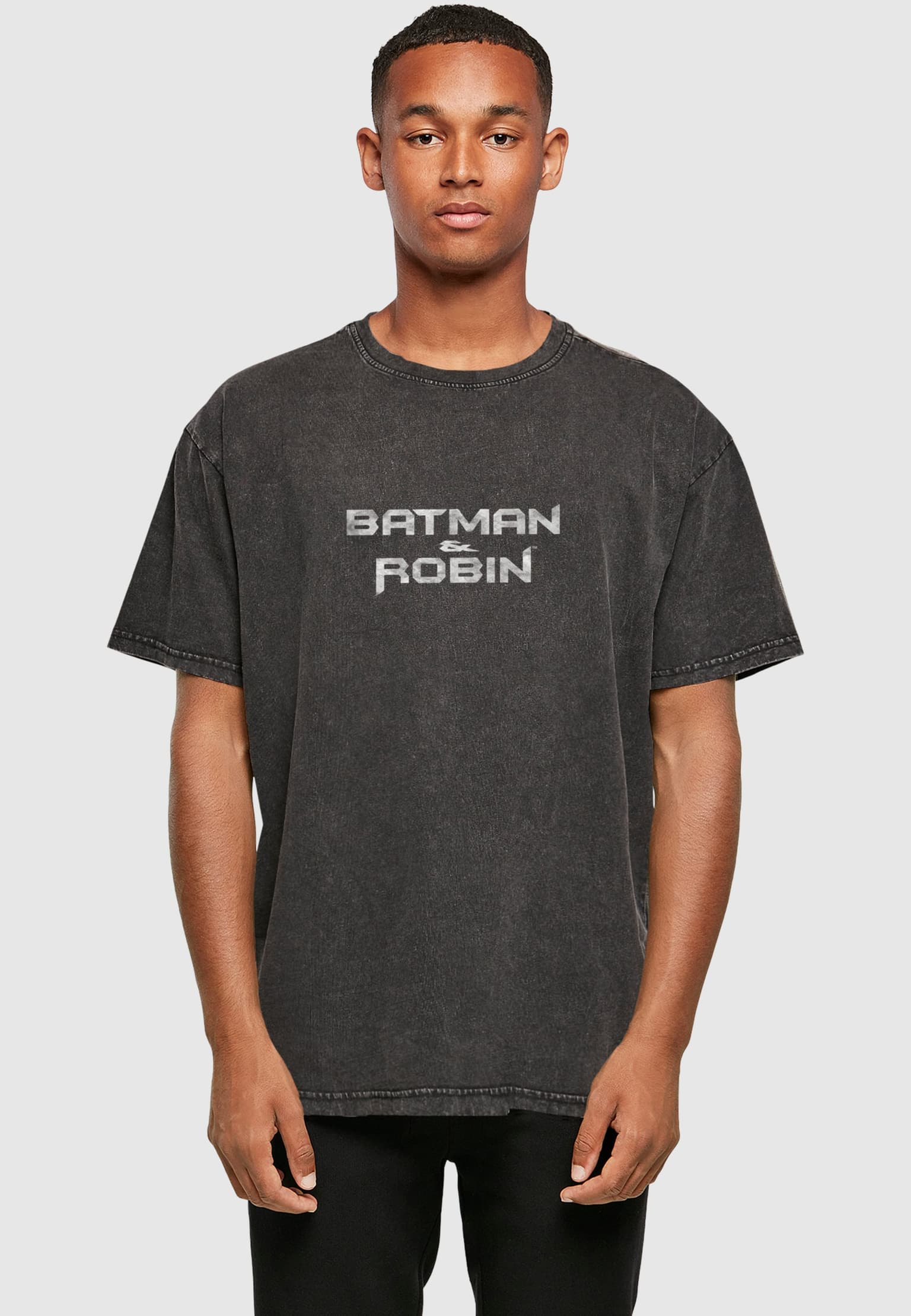 Merchcode Batman & Robin Acid Wash Heavy Oversize Tee – Bild 2