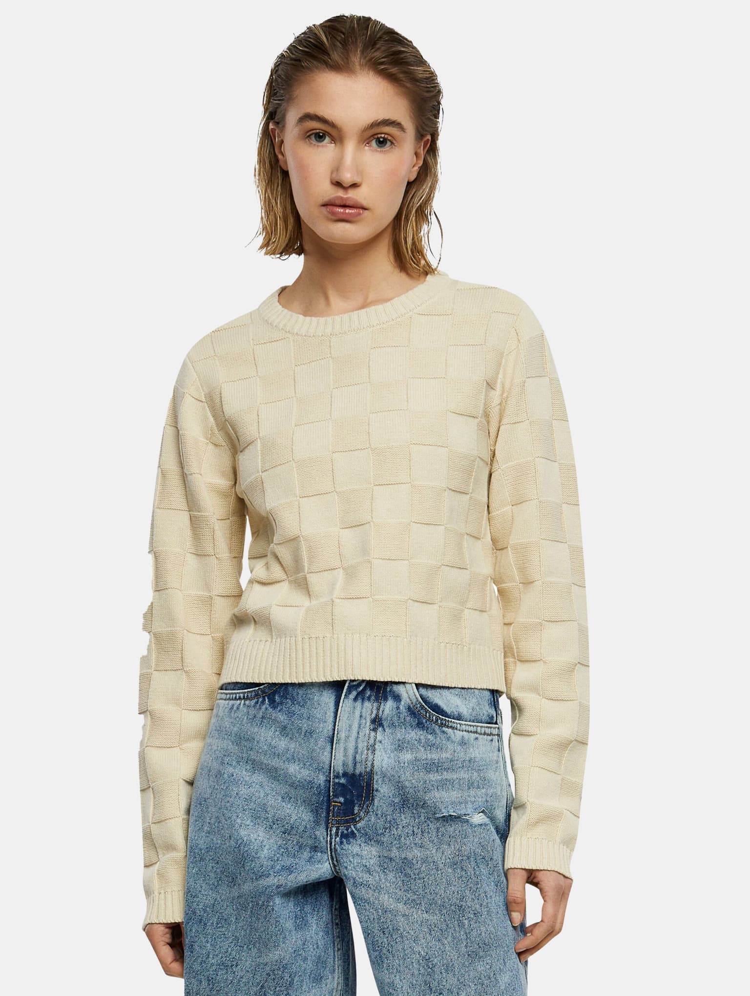 Urban Classics Ladies Check Knit Sweater