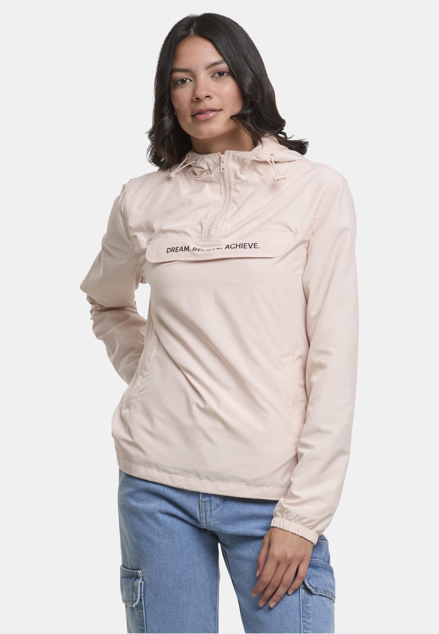 Mister Tee Dream Believe Achieve Ladies Basic Pull Over Jacket