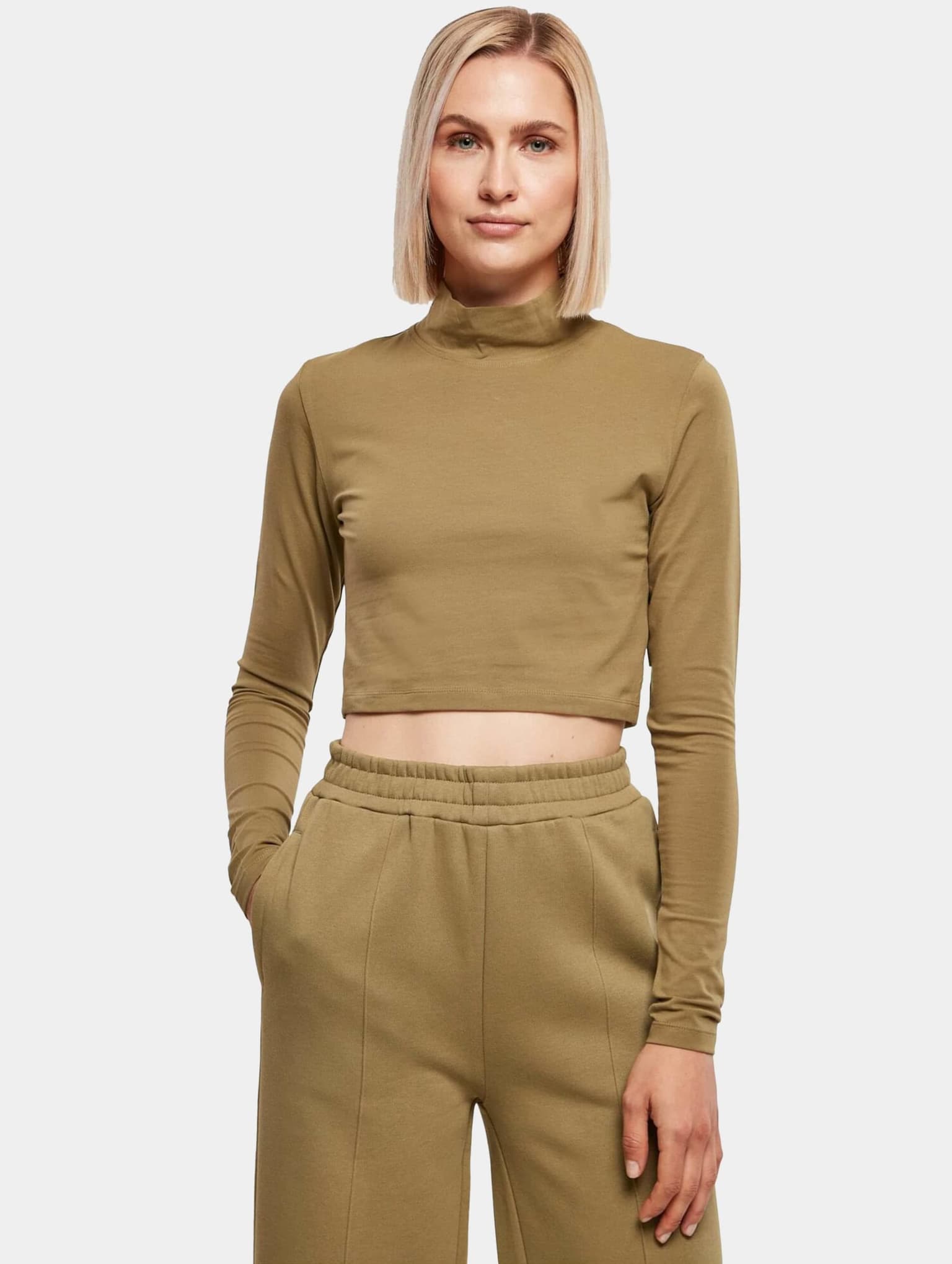 Urban Classics Ladies Essentials Cropped Turtelneck Longsleeve