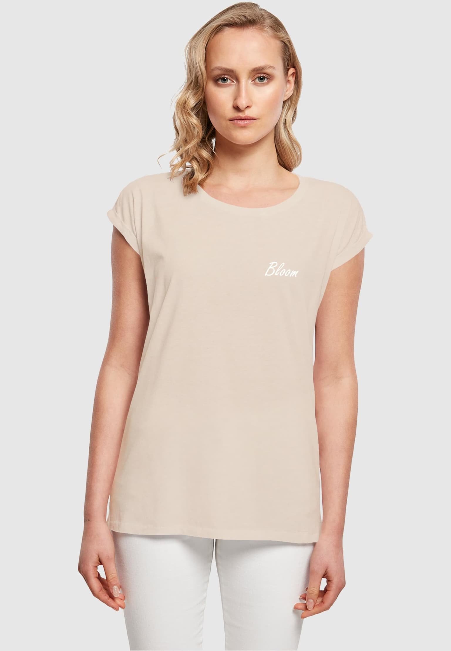 Merchcode Ladies Flowers Bloom Extended Shoulder Tee