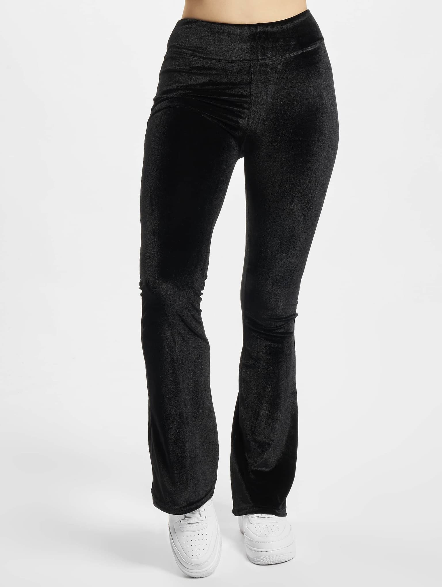 Urban Classics Ladies High Waist Velvet Boot Cut Leggings – Bild 3