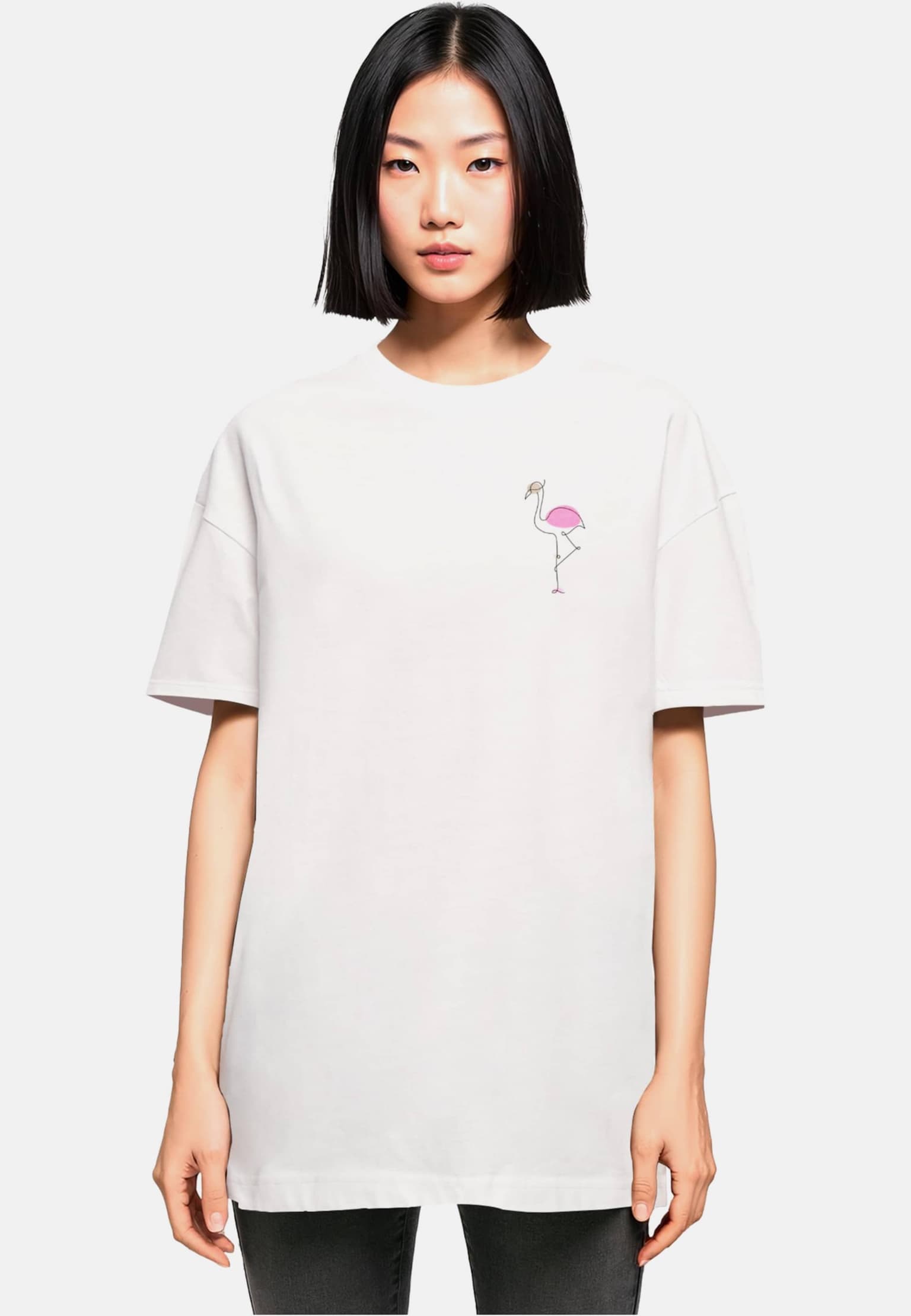 Merchcode Ladies Flamingo Oversized Boyfriend Tee