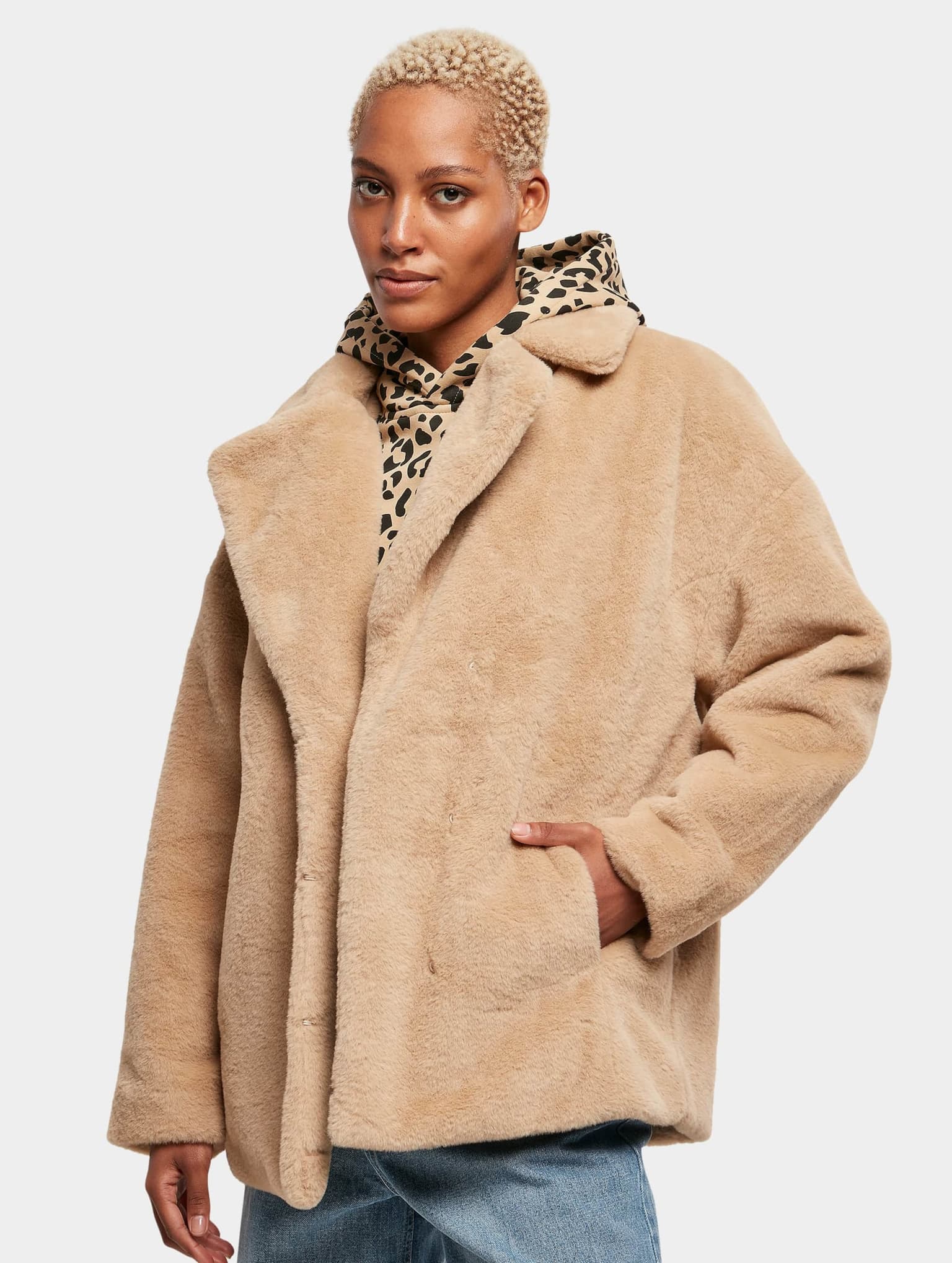 Urban Classics Ladies Lapel Teddy Jacket